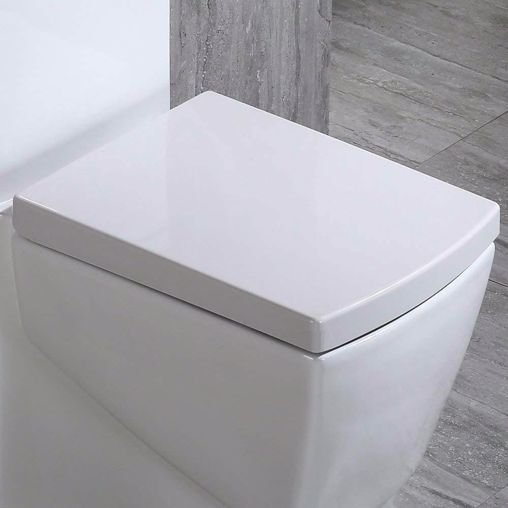  WOODBRIDGE T-0020 Dual Flush Elongated One Piece Toilet , Chair Height with Soft Closing Seat, Deluxe Square Design_10901