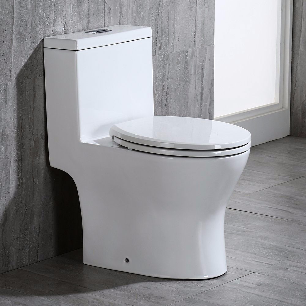  WOODBRIDGEBath T-0031 WOODBRIDGE T-0031 Short Compact Tiny One Piece Toilet with Soft Closing Seat, Small Toilet_10881