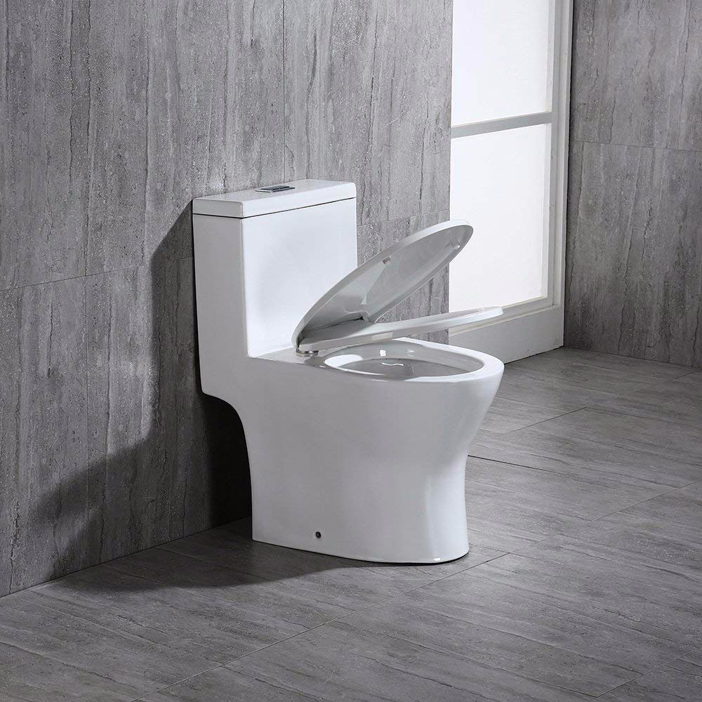  WOODBRIDGEBath T-0031 WOODBRIDGE T-0031 Short Compact Tiny One Piece Toilet with Soft Closing Seat, Small Toilet_10882