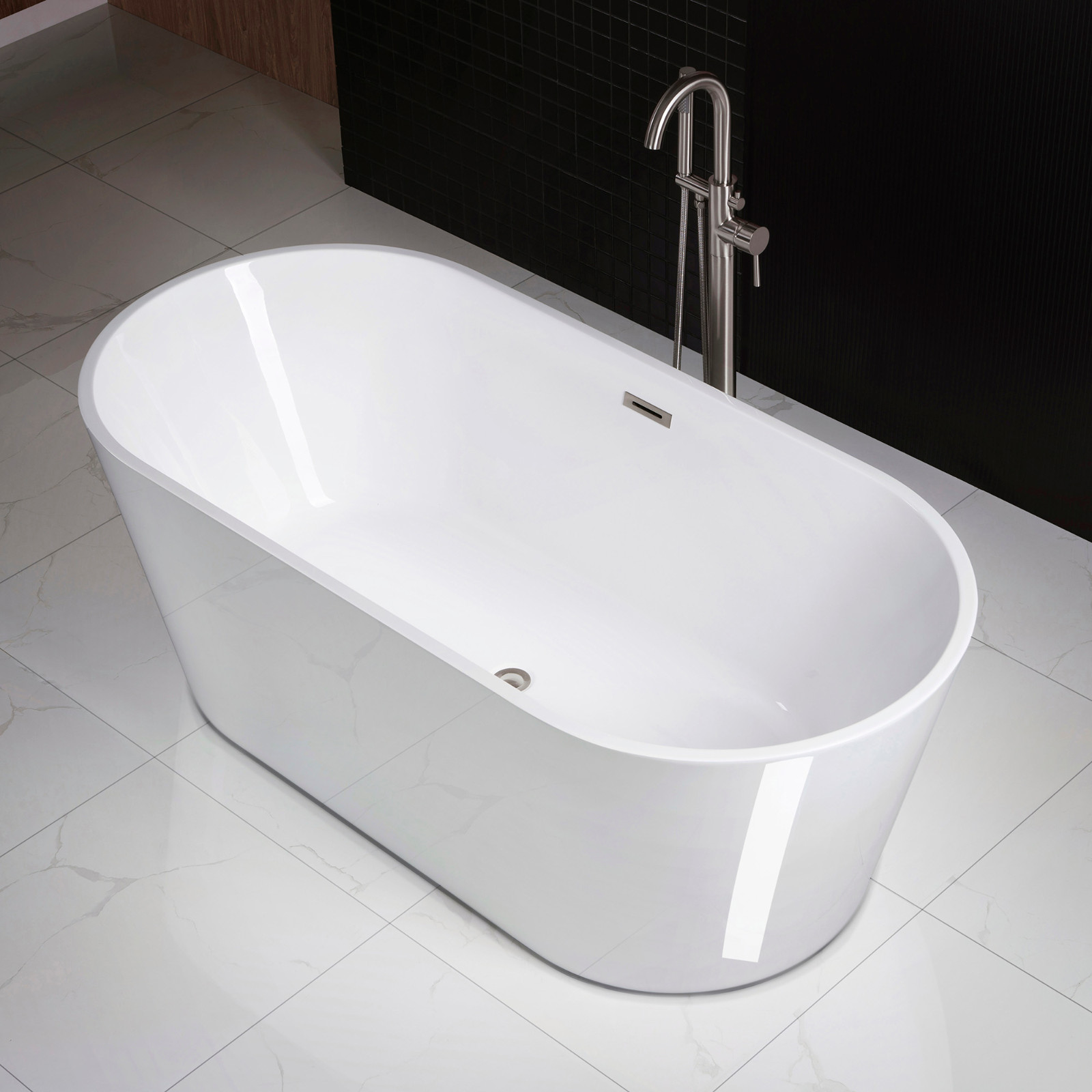 ALTA 67 INCH ACRYLIC DOUBLE ENDED FREESTANDING TUB