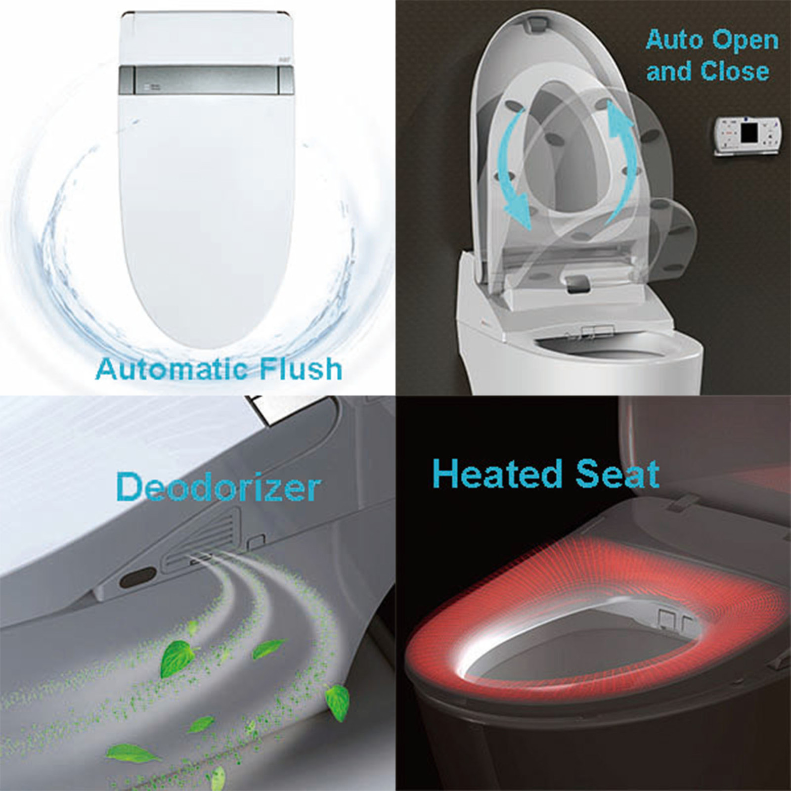  WOODBRIDGE B0960S Auto Flush, Auto Open & Auto Close, 1.28 GPF Single Flush Toilet with Intelligent Smart Bidet Seat and Wireless Remote Control, Chair Height_10808