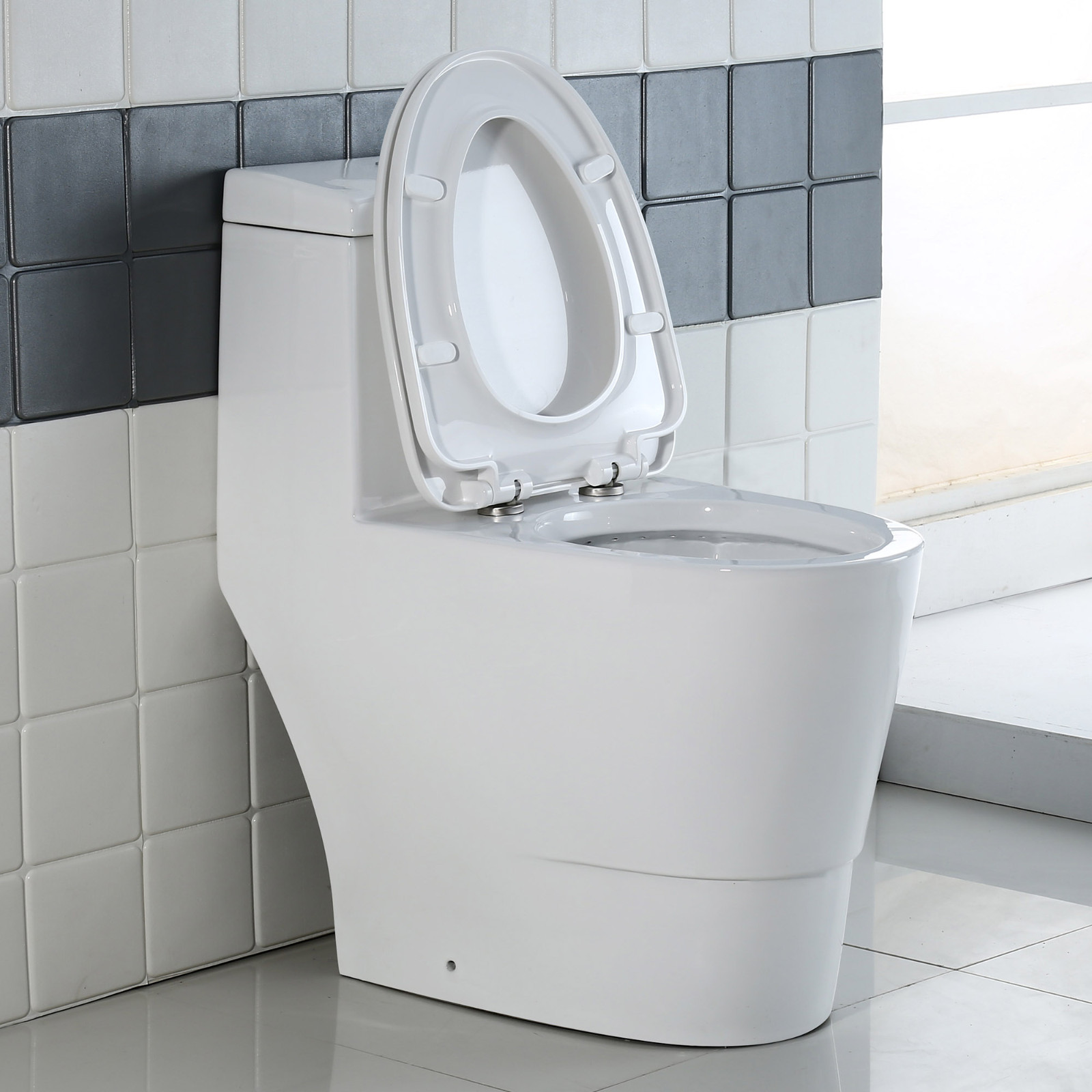  WOODBRIDGE  One Piece Dual Flush 1.0/1.6 Gpf,with Soft Closing Seat, White, Elongated Toilet, B0910/T-0035, Convenient 20