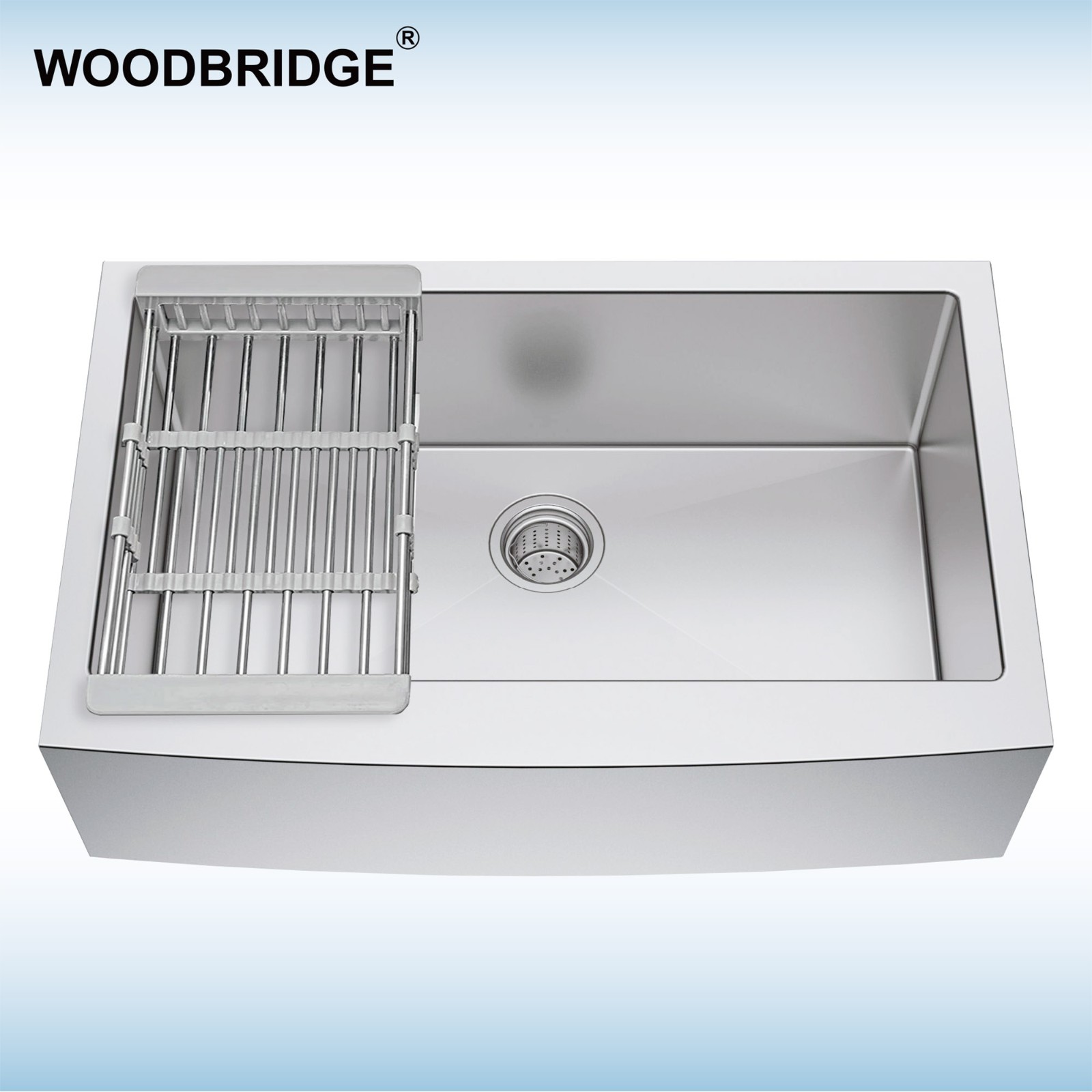  WOODBRIDGE Kitchen Sink,36 Inch Round Apron, Stainless Steel MKF3621_9374