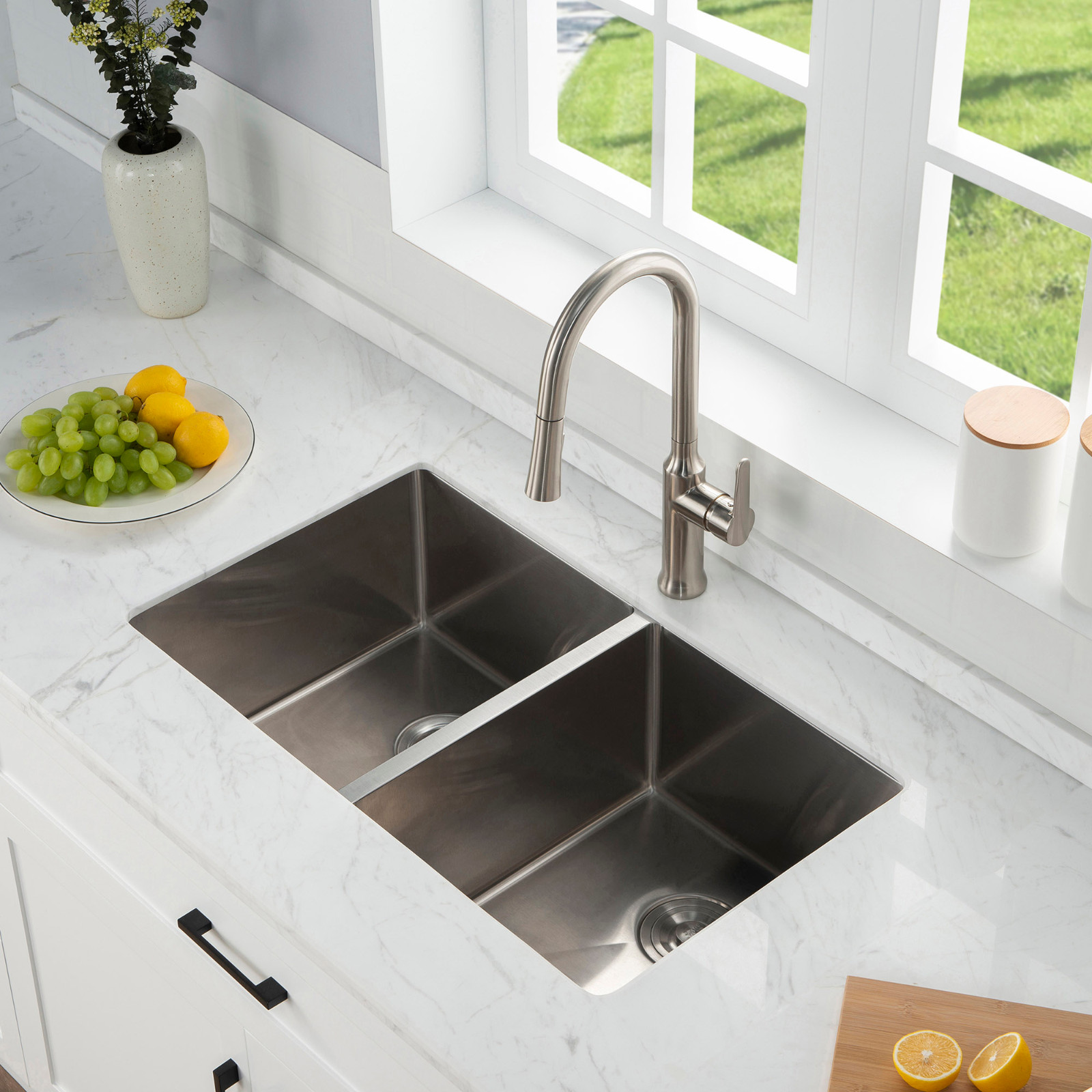  WOODBRIDGE WK030102BN Stainless Steel Single Handle Pre-Rinse Kitchen Faucet with Pull Down Sprayer, Brushed Nickel Finish_9420