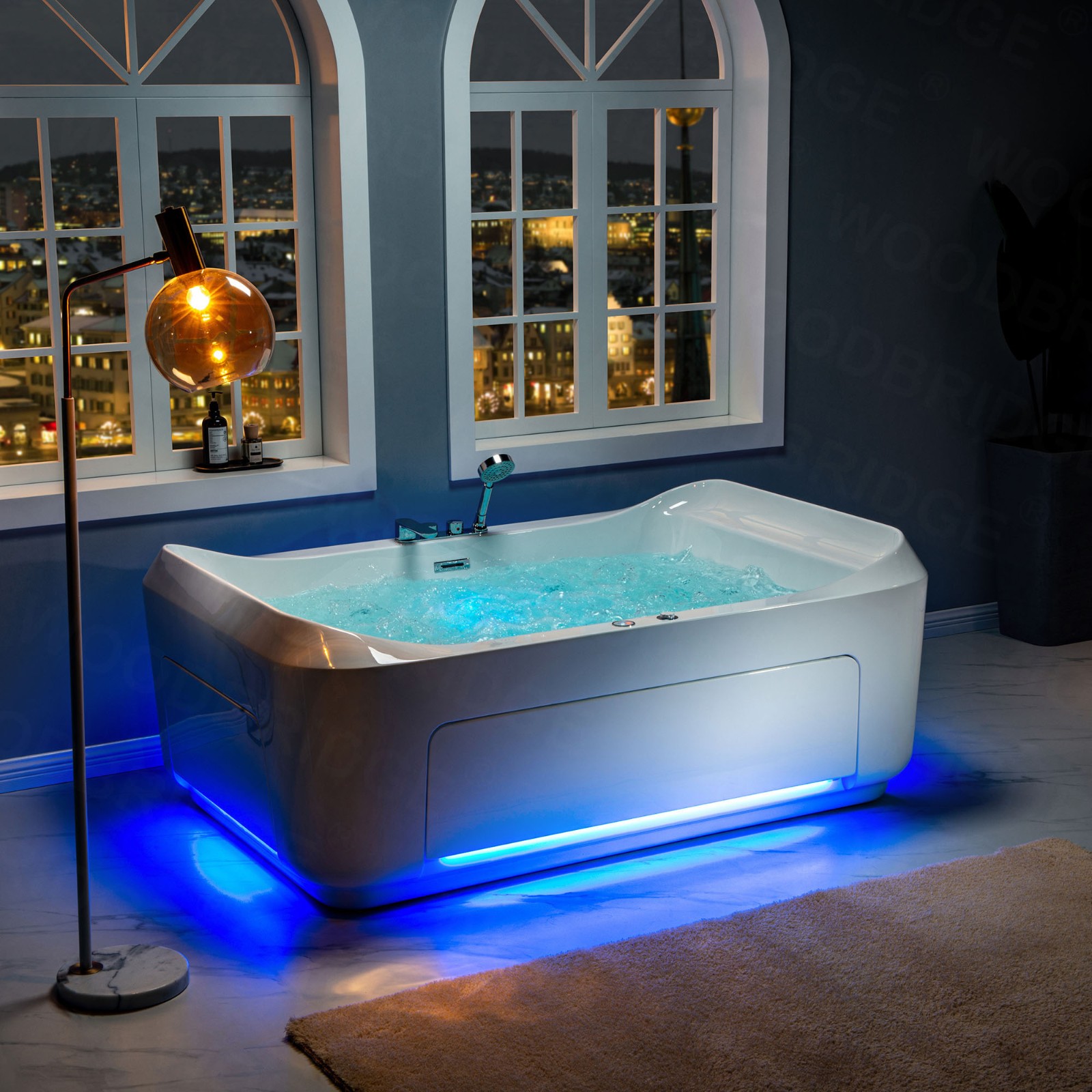  2 Person Freestanding Massage Hydrotherapy Bathtub Tub Hot Tub Spa, with Inline Heater. BTS-0091_9090