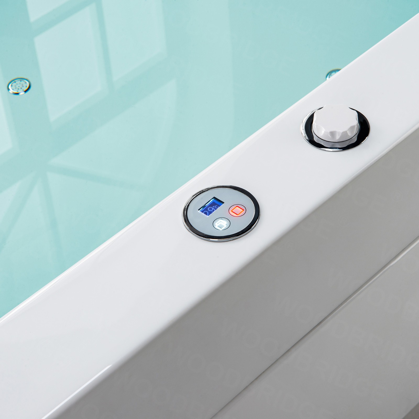  2 Person Freestanding Massage Hydrotherapy Bathtub Tub Hot Tub Spa, with Inline Heater. BTS-0091_9099