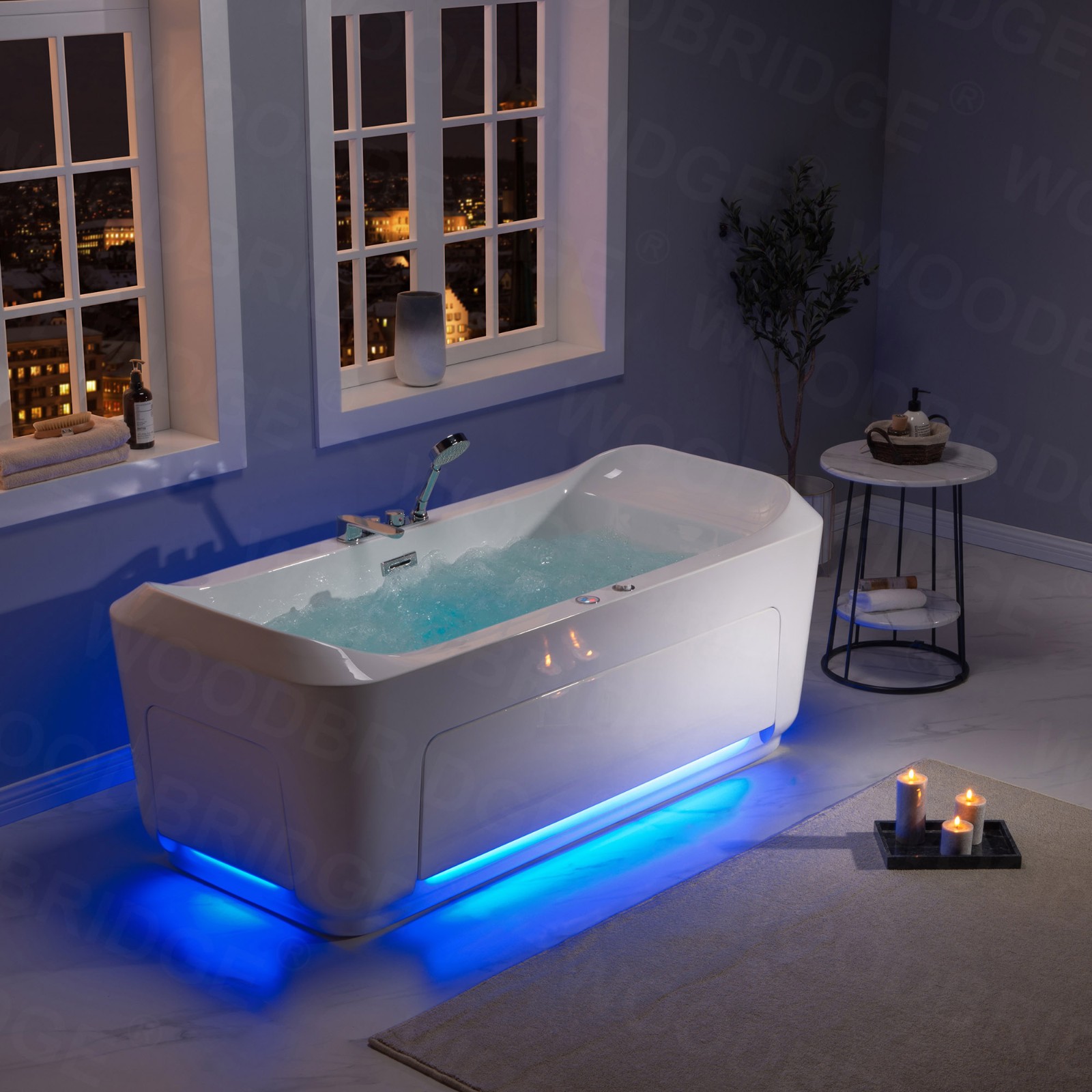  1 Person Freestanding Massage Hydrotherapy Bathtub Tub Hot Tub Spa, with Inline Heater. BTS-0092_9079