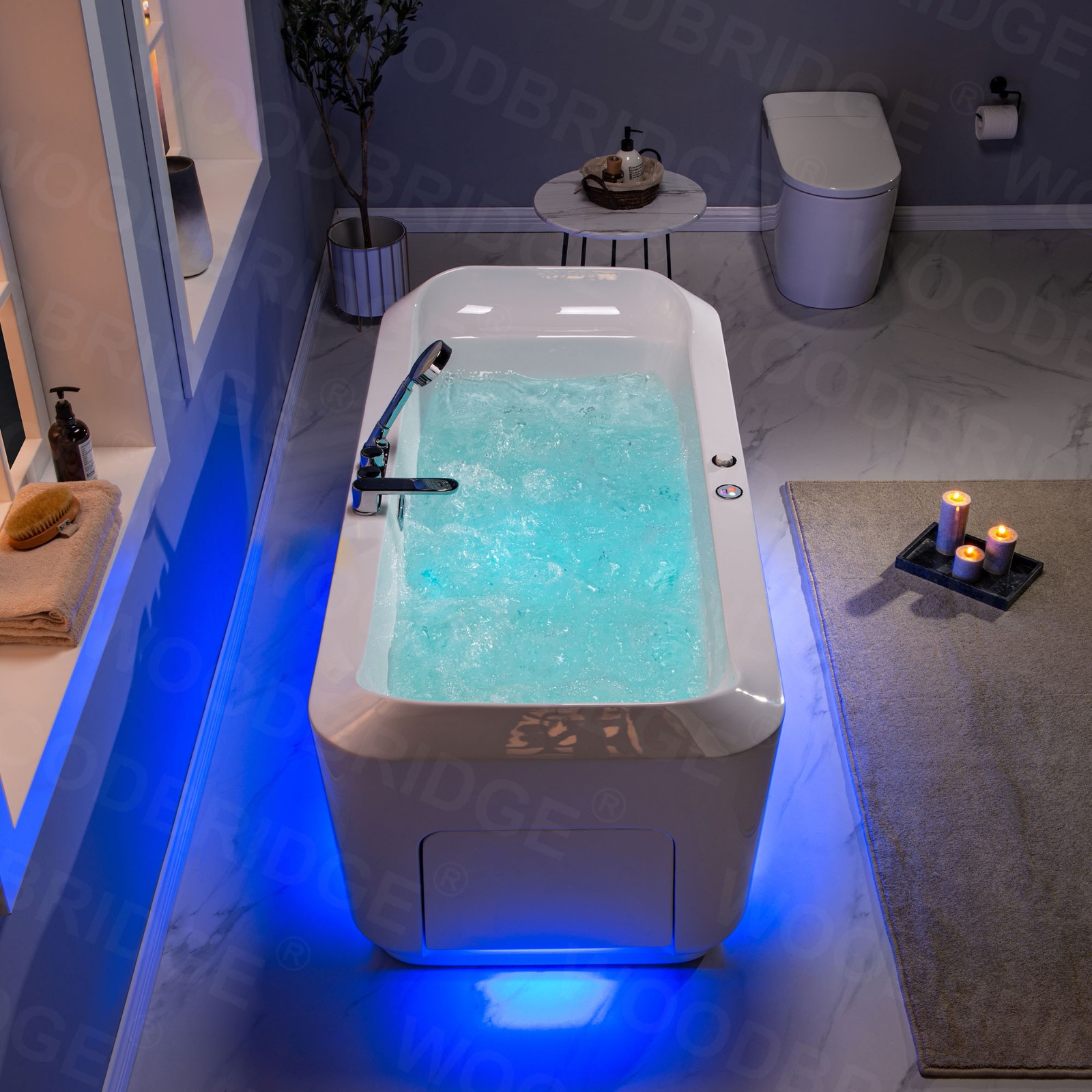  1 Person Freestanding Massage Hydrotherapy Bathtub Tub Hot Tub Spa, with Inline Heater. BTS-0092_9084