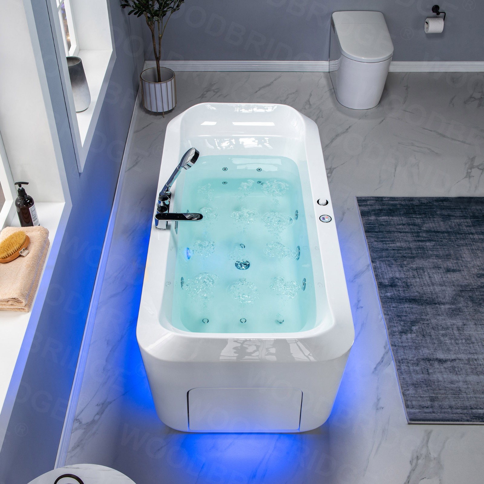  1 Person Freestanding Massage Hydrotherapy Bathtub Tub Hot Tub Spa, with Inline Heater. BTS-0092_9087