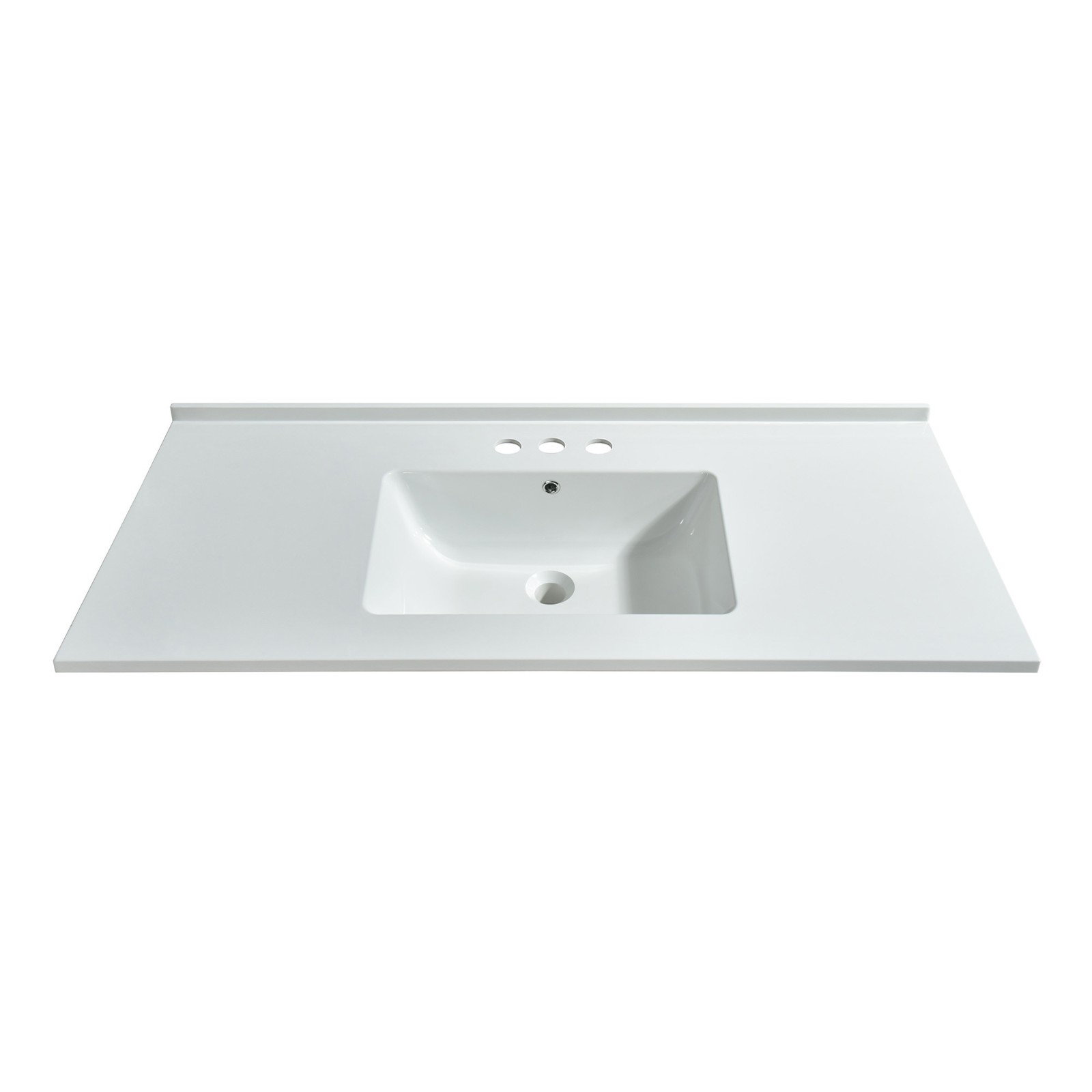  WOODBRIDGE VT4922-1008 Solid Surface Vanity Top with with Intergrated Sink and 3 Faucet Holes for 8 inch Widespread Faucet, 49