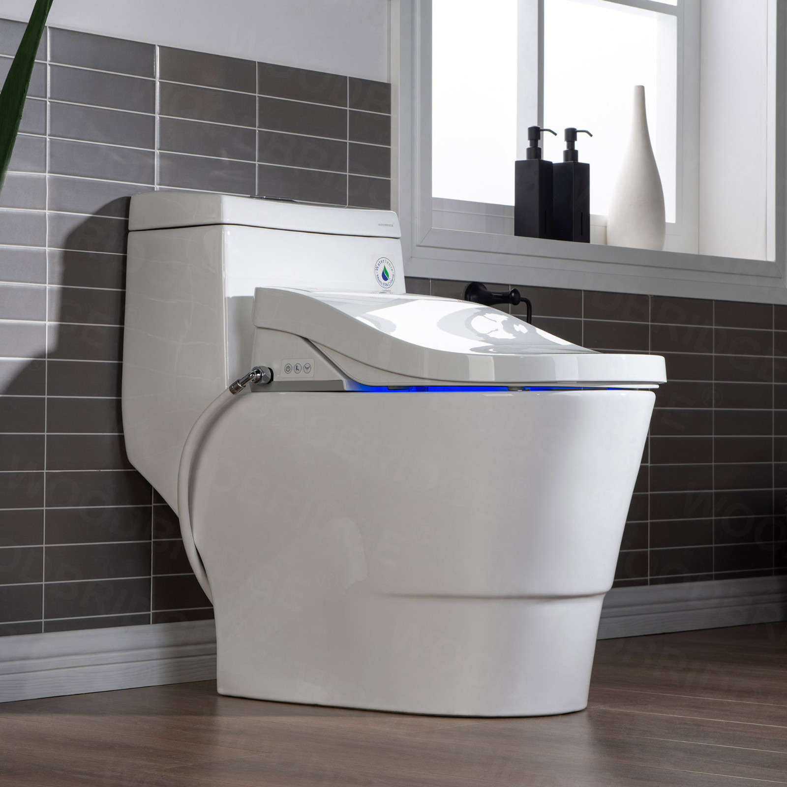  WOODBRIDGEE T-0008 Luxury Bidet Toilet, Elongated One Piece Toilet with Advanced Bidet Seat, Chair Height, Smart Toilet Seat with Temperature Controlled Wash Functions and Air Dryer_10910