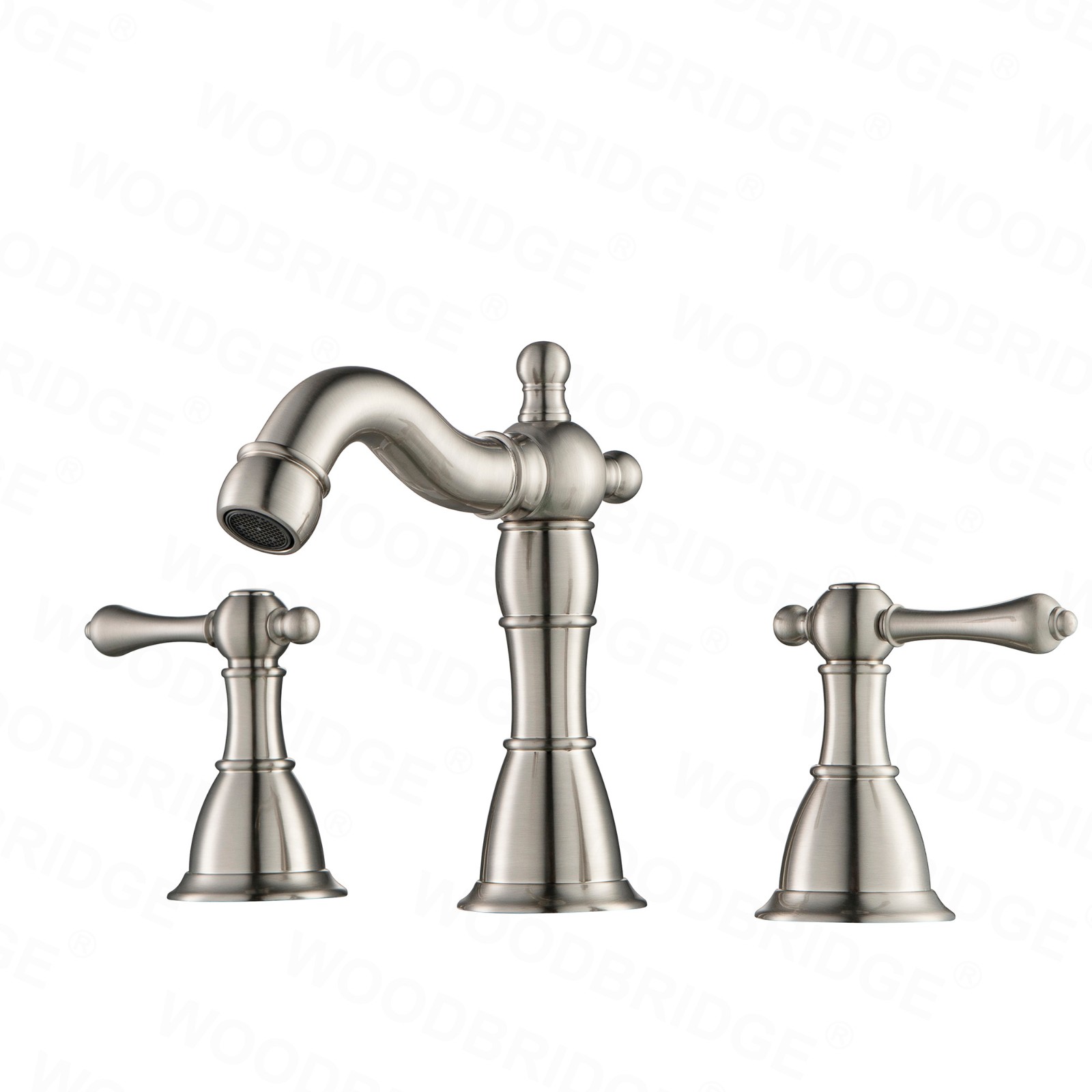  WOODBRIDGE WB802005BN 8-inch 3-hole Widespread Lavatory Faucet with Two Metal Lever Handle, Brushed Nickel_6339