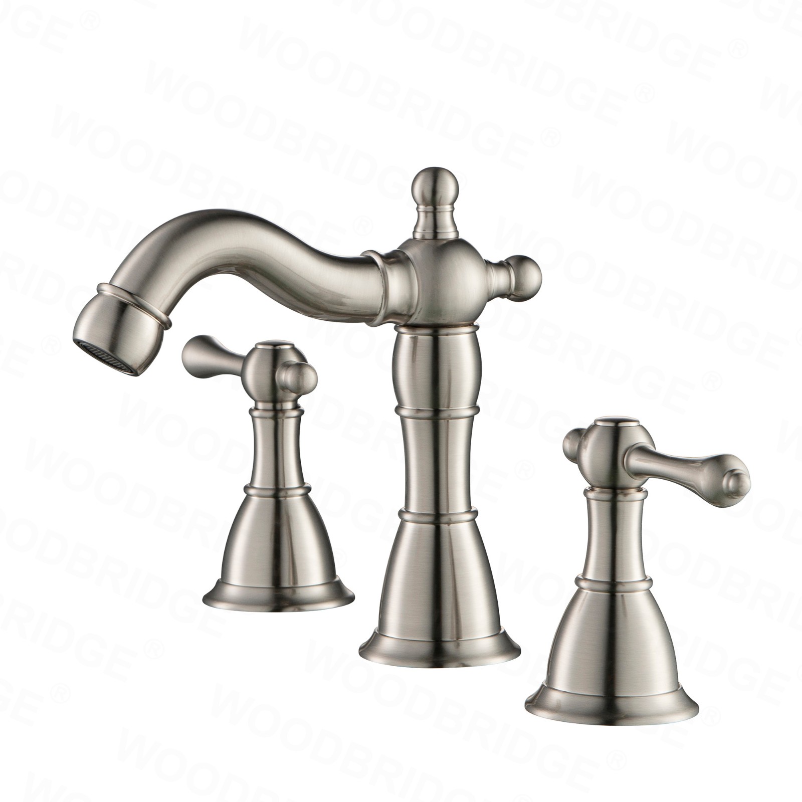  WOODBRIDGE WB802005BN 8-inch 3-hole Widespread Lavatory Faucet with Two Metal Lever Handle, Brushed Nickel_6340