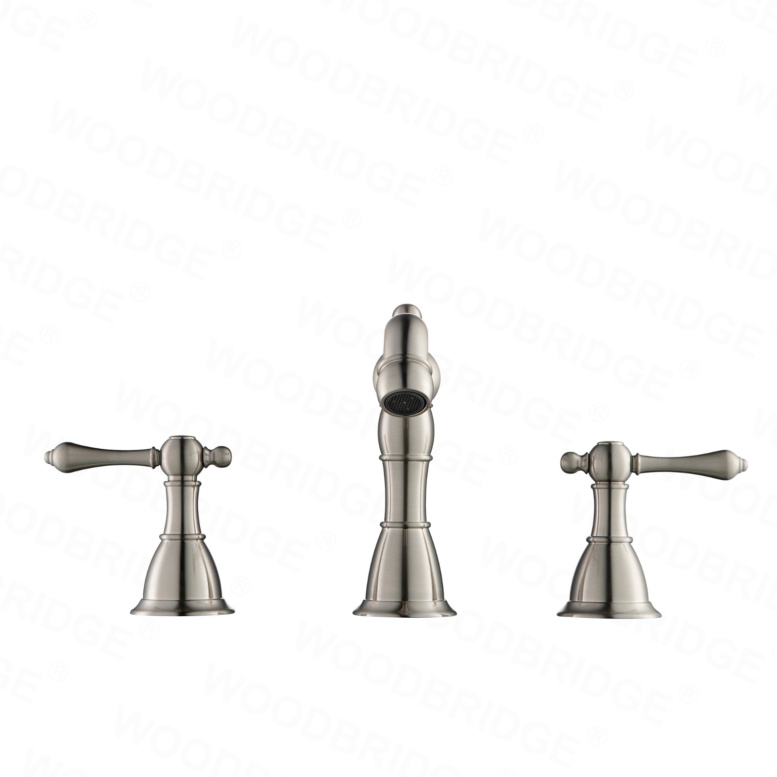  WOODBRIDGE WB802005BN 8-inch 3-hole Widespread Lavatory Faucet with Two Metal Lever Handle, Brushed Nickel_6342