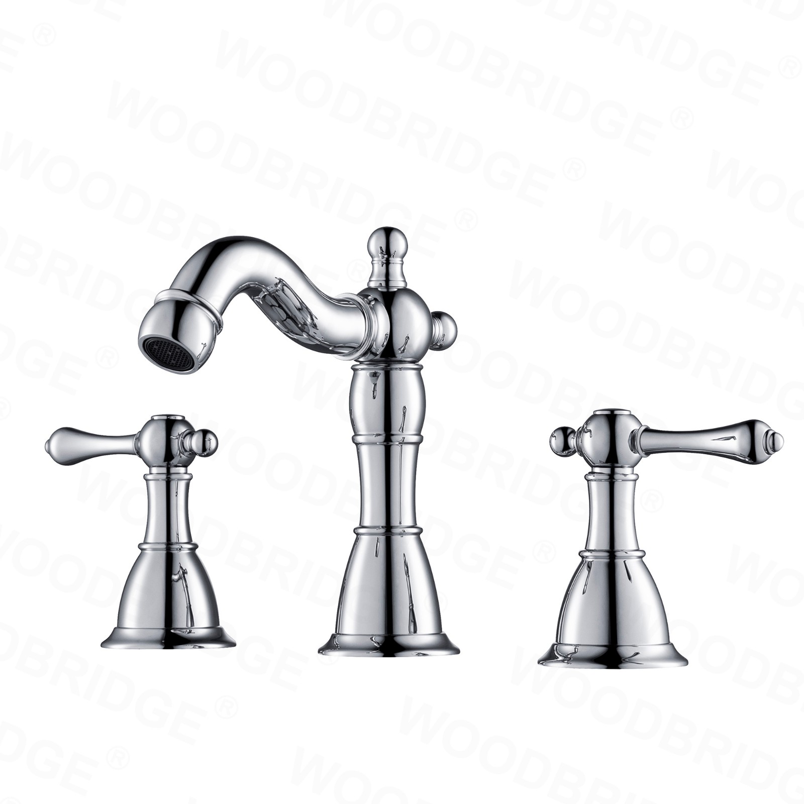  WOODBRIDGE WB802005CH 8-inch 3-hole Widespread Lavatory Faucet with Two Metal Lever Handle, Chrome_6326