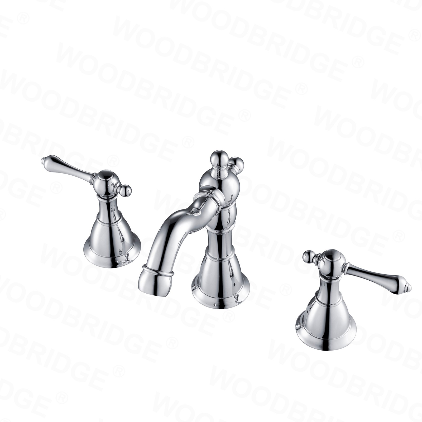  WOODBRIDGE WB802005CH 8-inch 3-hole Widespread Lavatory Faucet with Two Metal Lever Handle, Chrome_6327