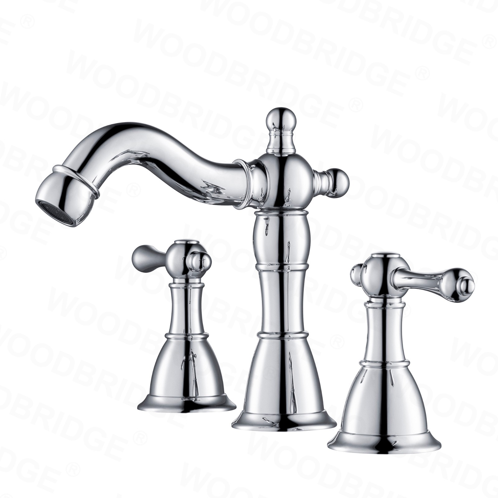  WOODBRIDGE WB802005CH 8-inch 3-hole Widespread Lavatory Faucet with Two Metal Lever Handle, Chrome_6328