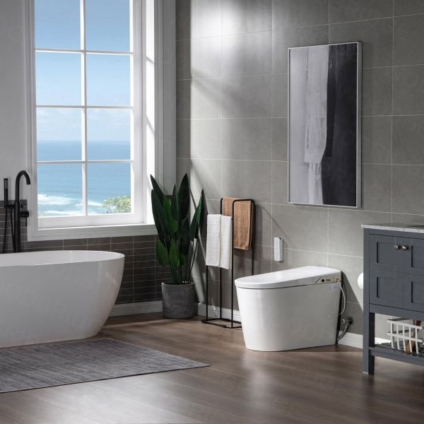  WOODBRIDGE B0980S Intelligent Smart Toilet, Massage Washing, Open & Close, Auto Flush,Heated Integrated Multi Function Remote Control, with Advance Bidet and Soft Closing Seat, White_5971