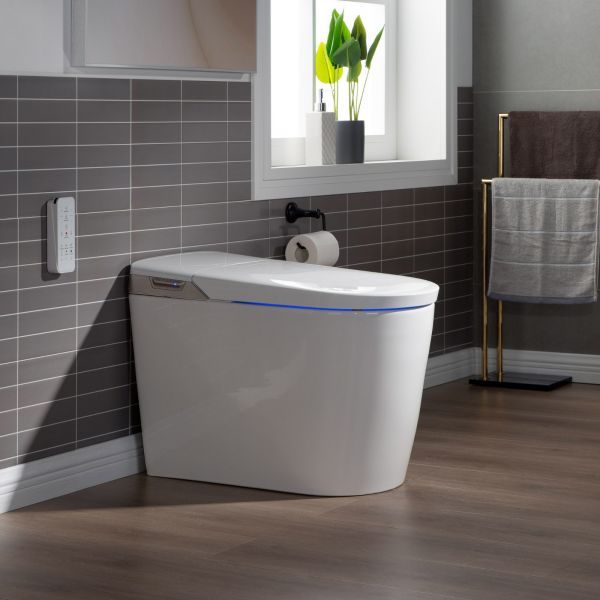  WOODBRIDGE B0980S Intelligent Smart Toilet, Massage Washing, Open & Close, Auto Flush,Heated Integrated Multi Function Remote Control, with Advance Bidet and Soft Closing Seat, White_5980