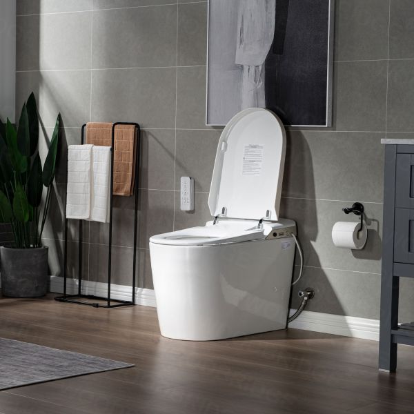  WOODBRIDGE B0980S Intelligent Smart Toilet, Massage Washing, Open & Close, Auto Flush,Heated Integrated Multi Function Remote Control, with Advance Bidet and Soft Closing Seat, White_5986