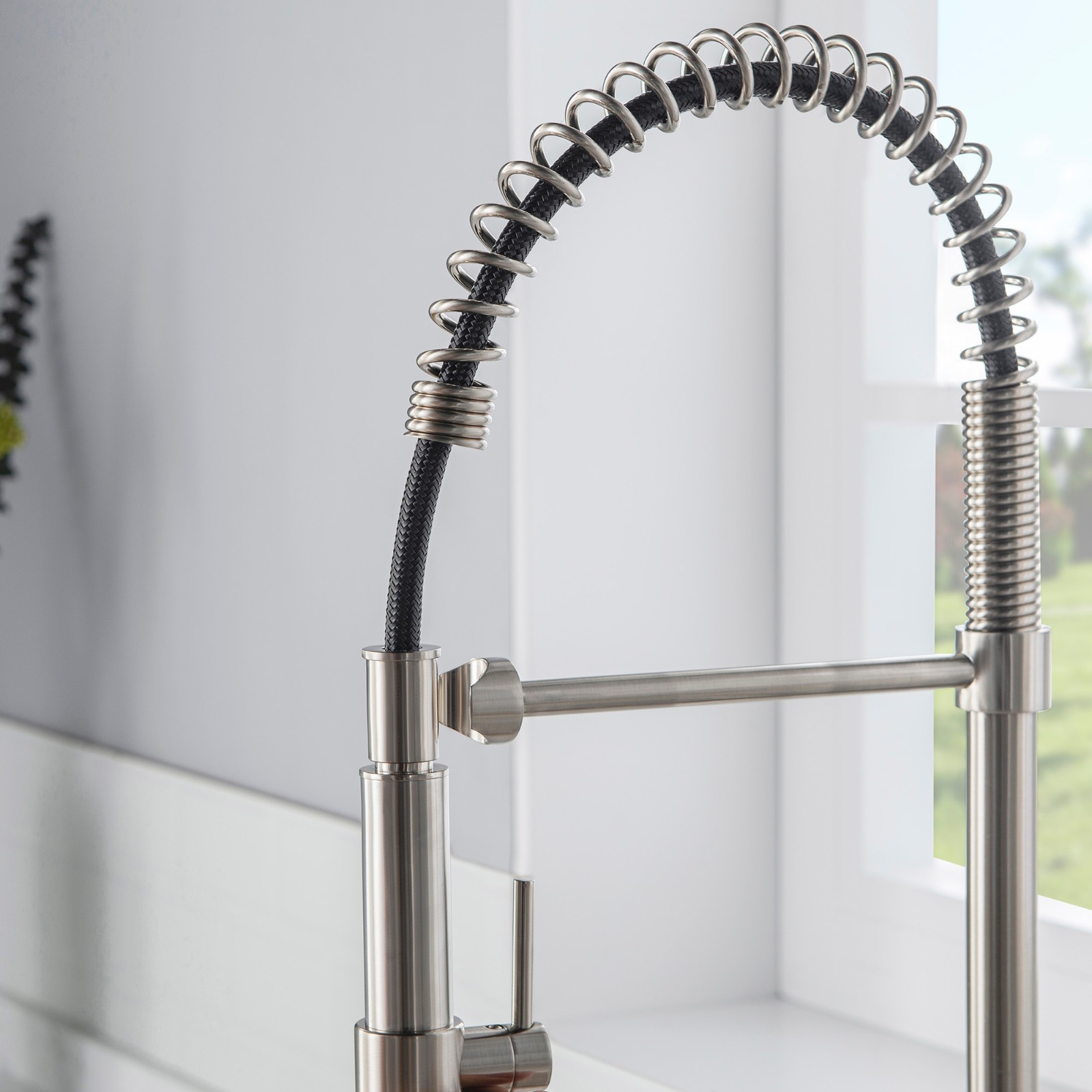  WOODBRIDGE WK060501BN Stainless Steel Single Handle Pre-Rinse Pull Down Kitchen Faucet and Pot Filler in Brushed Nickel Finish._5244