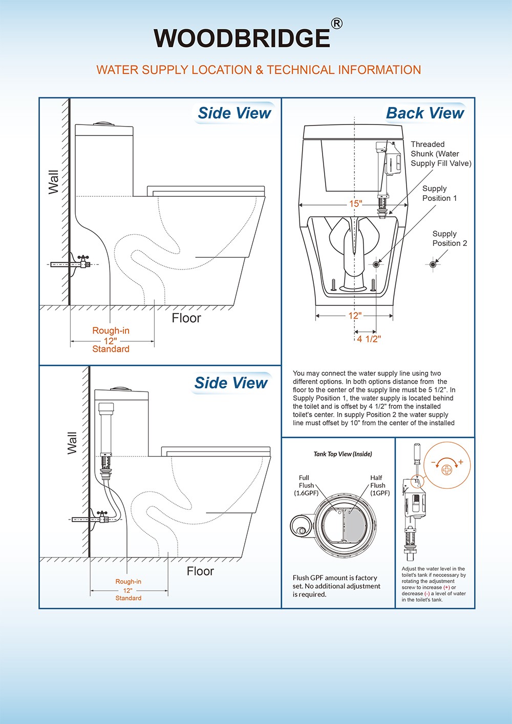  WOODBRIDGE B-0940-A Modern One-Piece Elongated toilet with Solf Closed Seat and Hand Free Touchless Sensor Flush Kit, White_5439