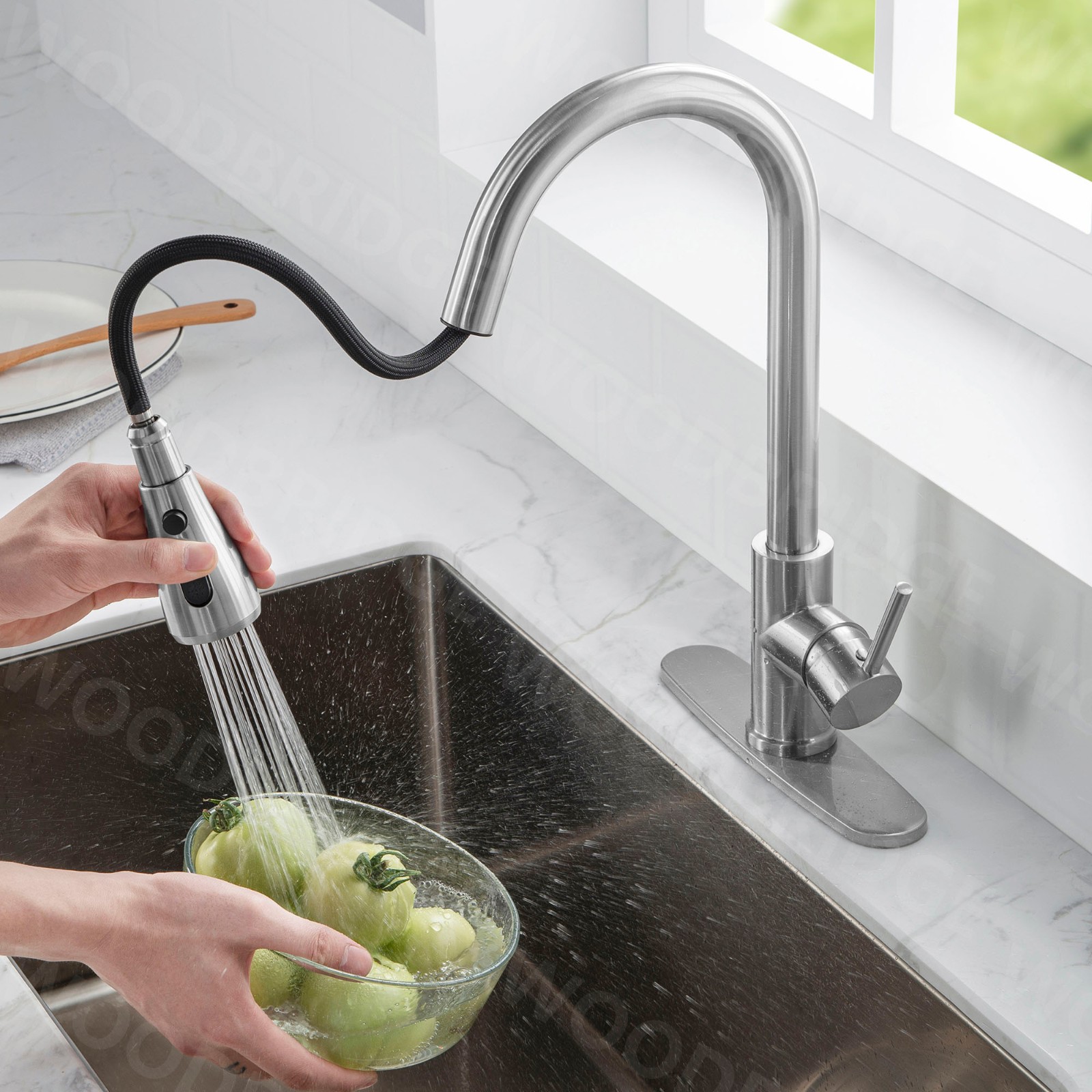  WOODBRIDGE WK090802CH Single Handle Pull Down Kitchen Faucet in Polished Chrome Finish._5024
