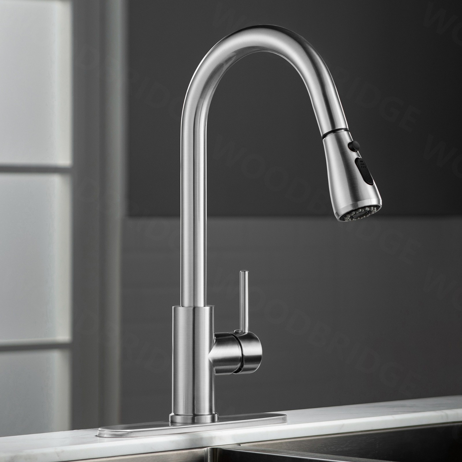  WOODBRIDGE WK090802CH Single Handle Pull Down Kitchen Faucet in Polished Chrome Finish._5027