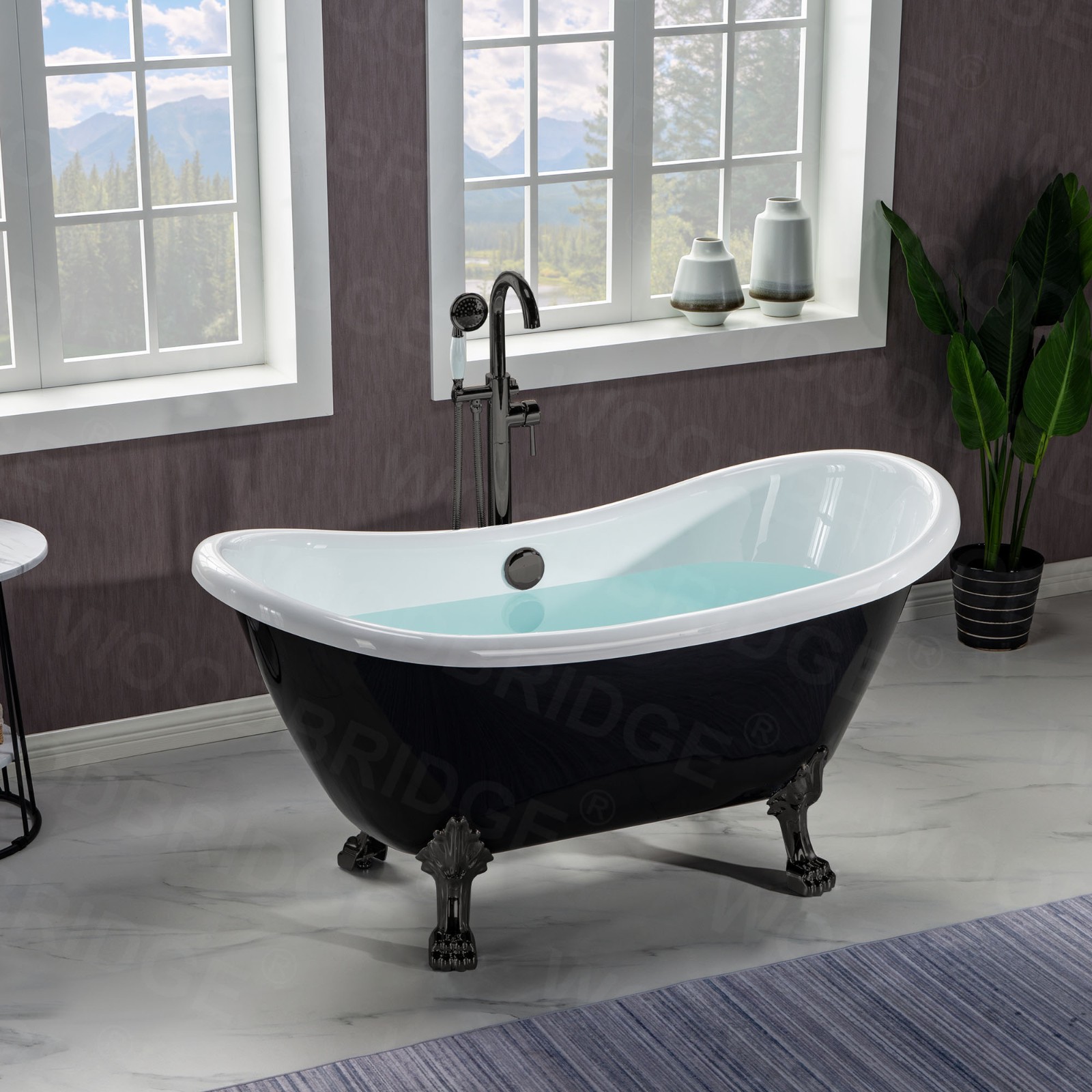 Clawfoot tub black clearance exterior