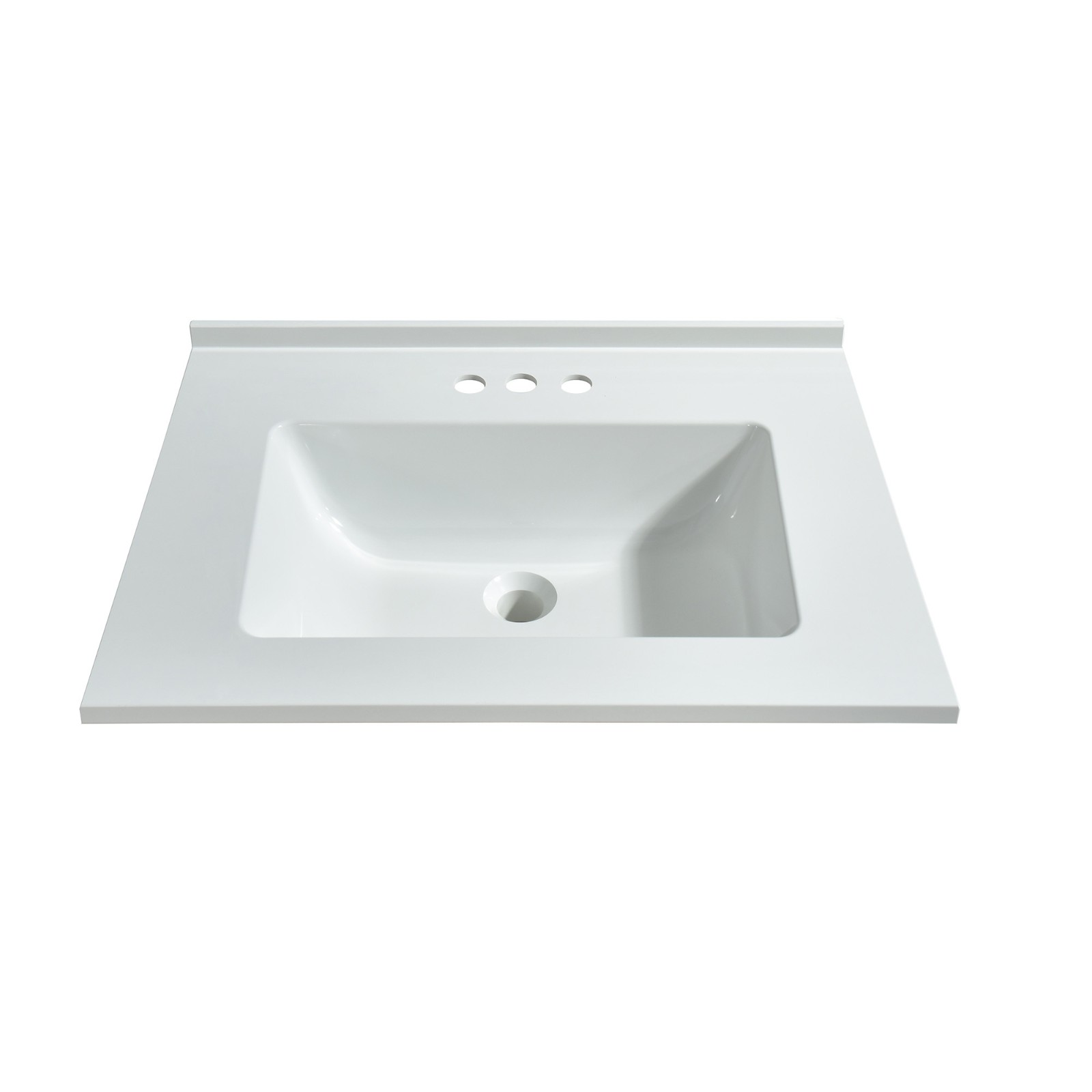  WOODBRIDGE VT3122-1008 Solid Surface Vanity Top with with Intergrated Sink and 3 Faucet Holes for 8-Inch Widespread Faucet, 31