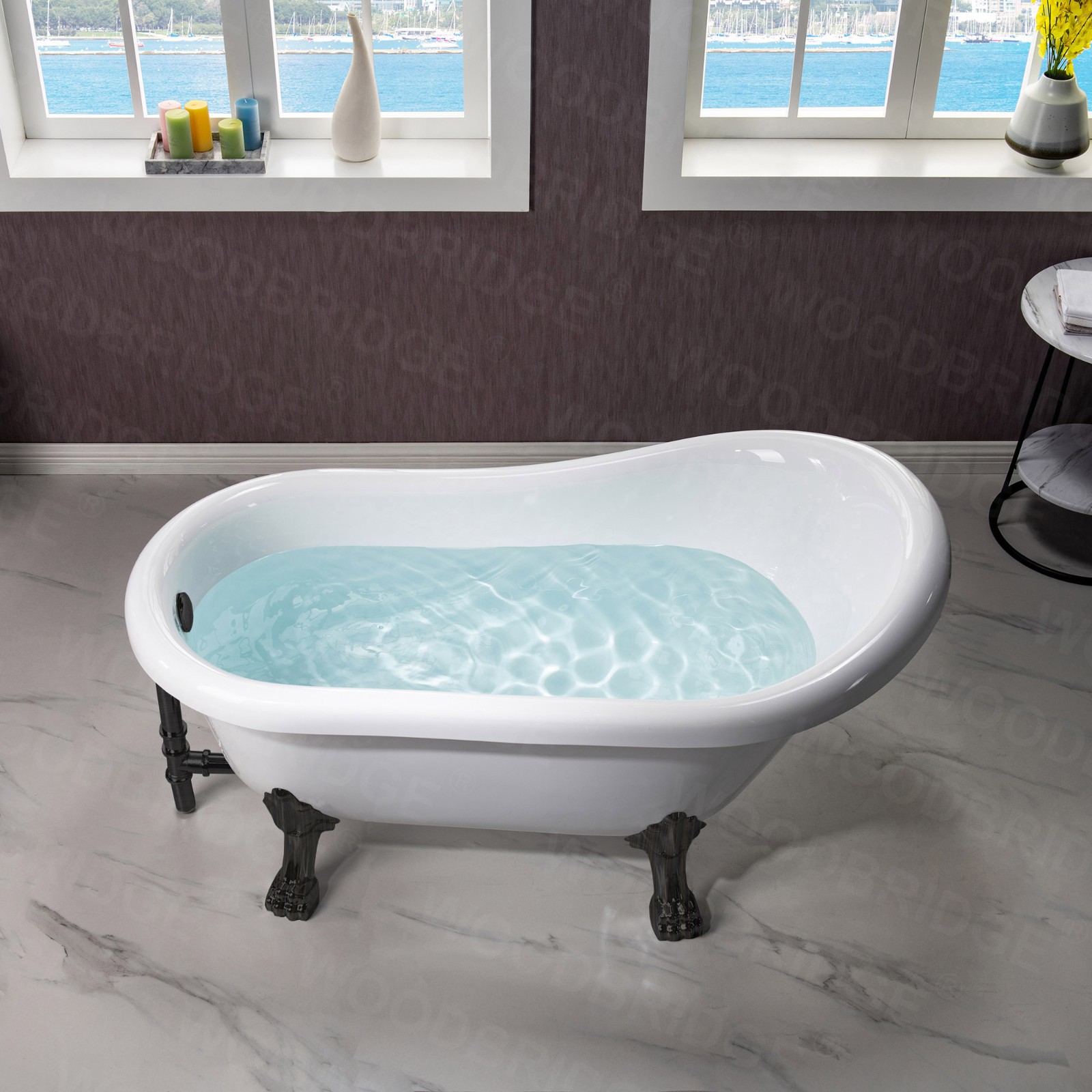 Jetted clawfoot shop tub