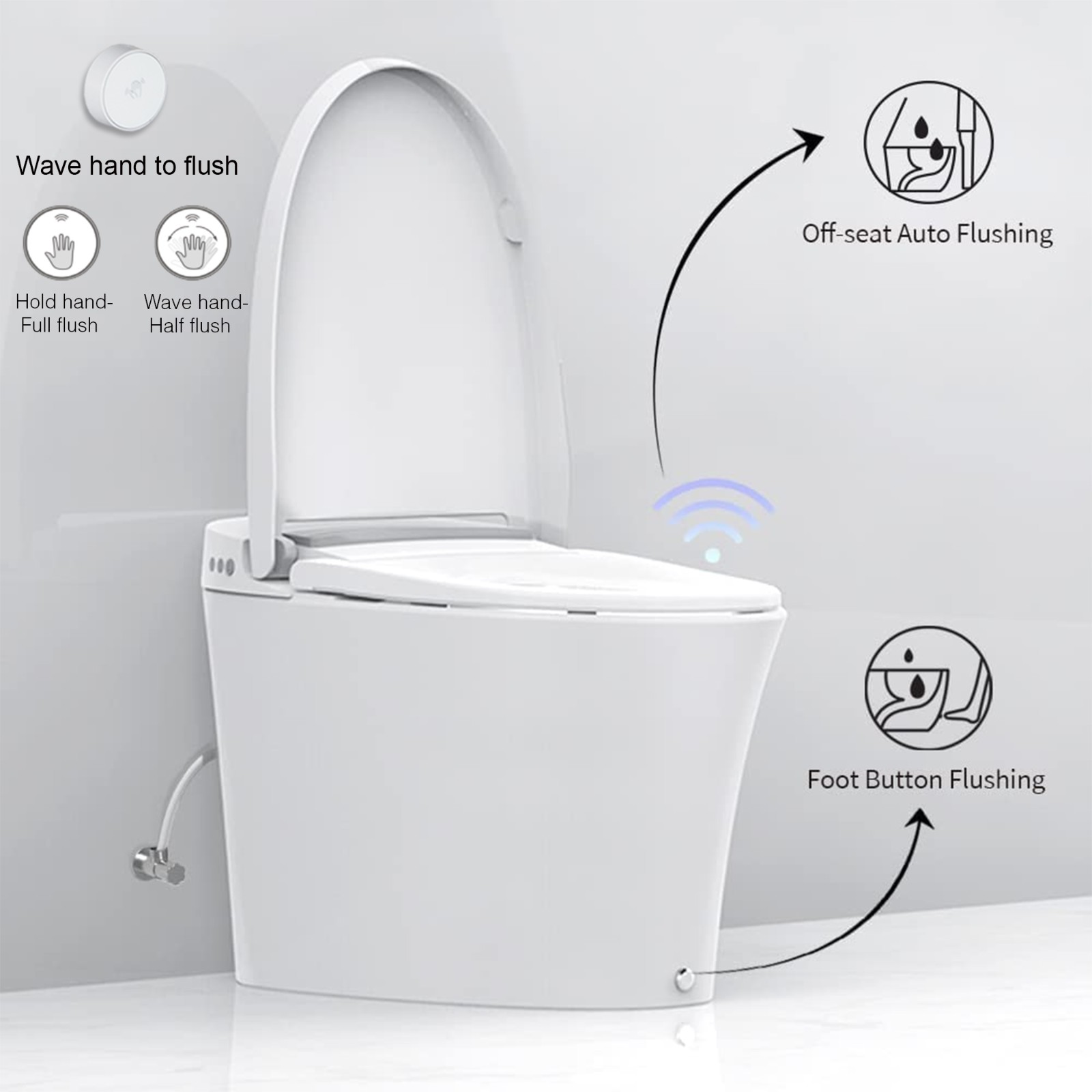  WOODBRIDGE BW5100S One Piece Modern,Slim, Tankless and High Efficiency Toilet with Battery Operated Auto Flushing_5048