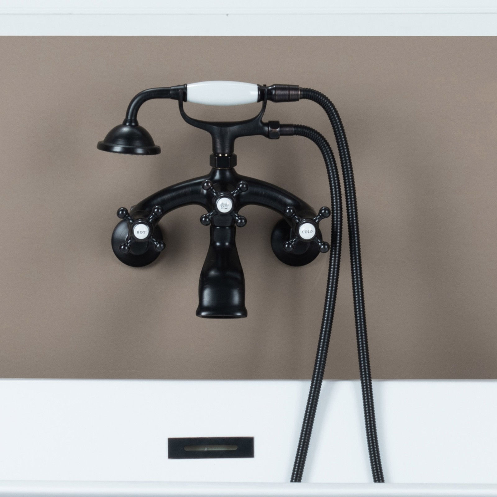  WOODBRIDGE F0033ORB Dual Mounting Clawfoot Tub Filler Faucet with Hand Shower and Hose in Oil Rubbed Bronze_768
