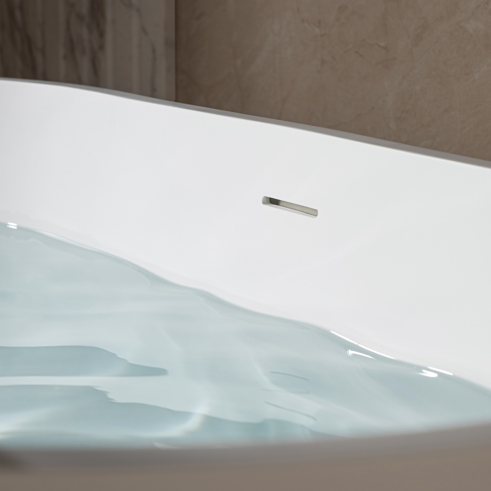  WOODBRIDGE 59 in. x 29 in. Luxury Contemporary Solid Surface Freestanding Bathtub in Matte White_651