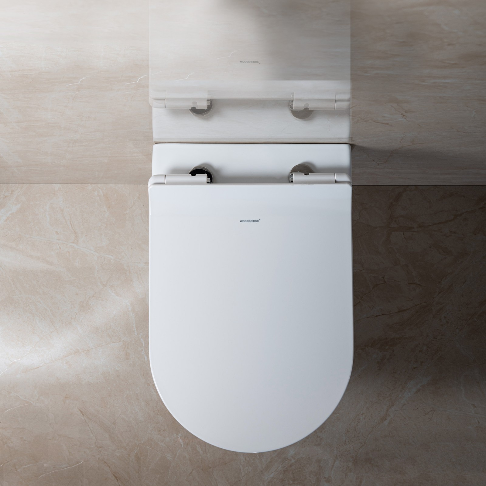  WOODBRIDGE Wall Hung 1.60 GPF/0.8 GPF Dual Flush Elongated Toilet Bowl in White, F0130_590
