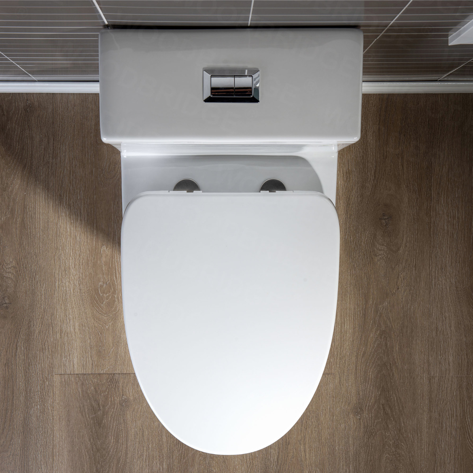 ᐅ【WOODBRIDGE Moder Design, Elongated One piece Toilet Dual flush 1.0/1.6  GPF,with Soft Closing Seat, white, T-0032-WOODBRIDGE】