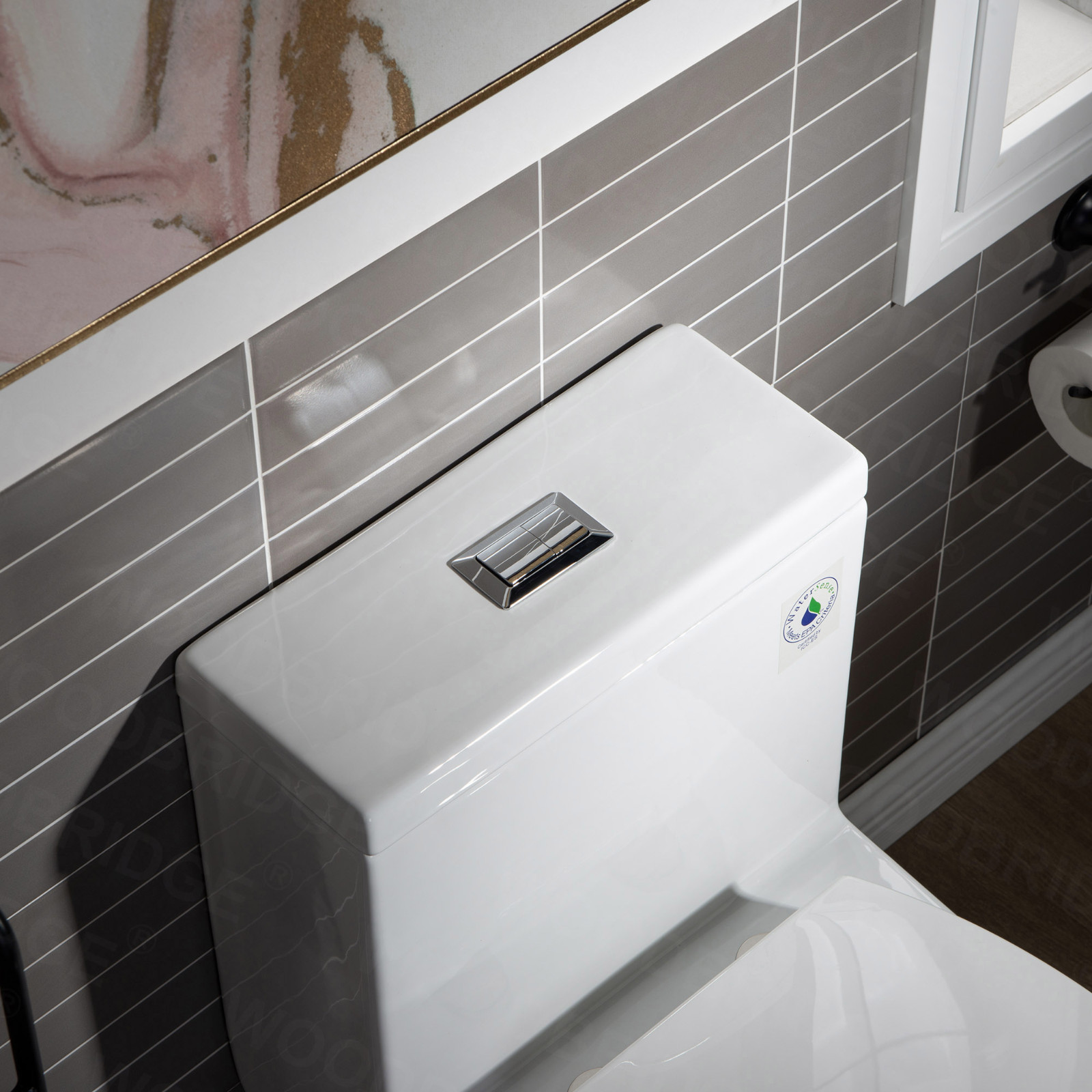  WOODBRIDGE Moder Design, Elongated One piece Toilet Dual flush 1.0/1.6 GPF,with Soft Closing Seat, white, T-0032_10795