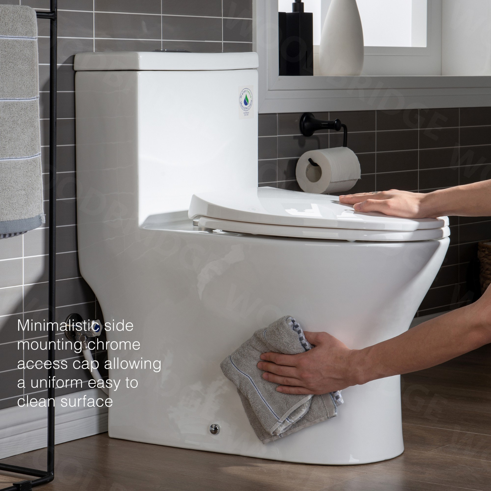  WOODBRIDGE Moder Design, Elongated One piece Toilet Dual flush 1.0/1.6 GPF,with Soft Closing Seat, white, T-0032_10796