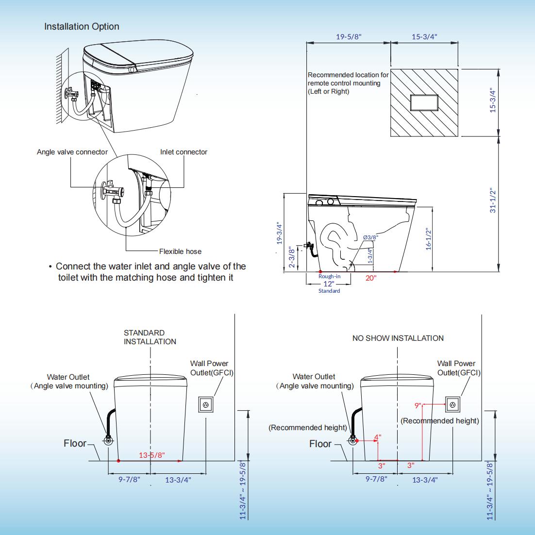  WOODBRIDGE B-0930S 1.6/1.1GPF Dual Flush Auto Open & Close Smart Toilet with Heated Bidet Seat, Intelligent Auto Flush, LED Temperature Display, Remote Control, Chair Height, Foot Sensor Flush and Build-In Booster Pump and Cleaning Foam Dispenser_12612