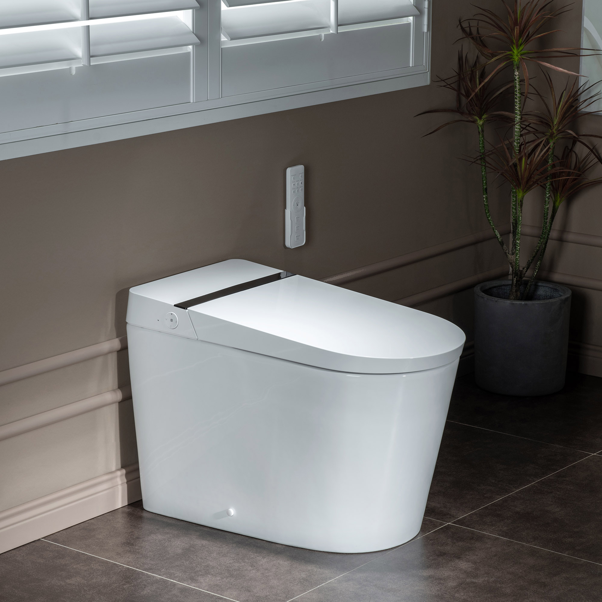  WOODBRIDGE B0990S One Piece Elongated Smart Toilet Bidet with Auto Open & Close, Auto Flush, Foot Sensor Flush, LED Temperature Display, Heated Seat and Integrated Multi Function Remote Control, White_2111