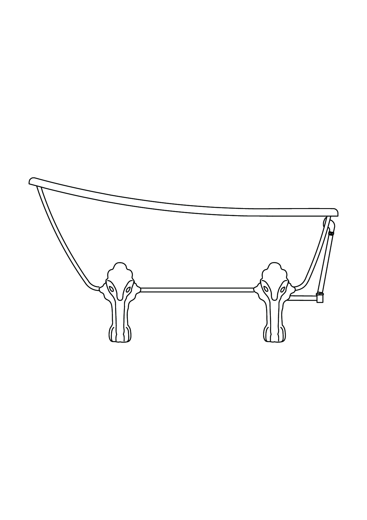 R-Clawfoot Bathtub parts pic