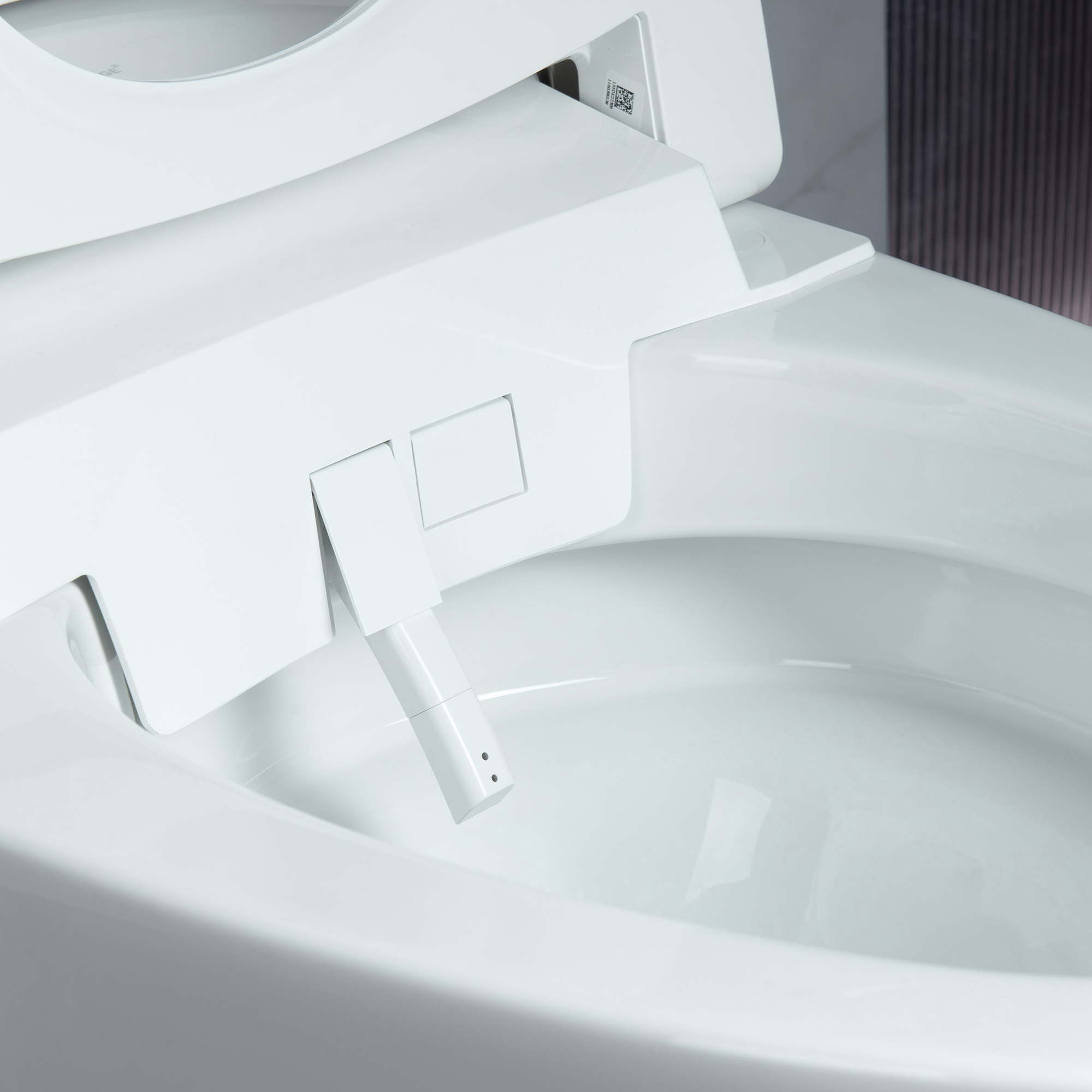  WOODBRIDGE EBT700 One Piece Elongated Smart Toilet Bidet, Auto Open & Close, Auto Flush, Foot Sensor Operation, Heated Seat with Integrated Multi Function Remote Control in White_14843