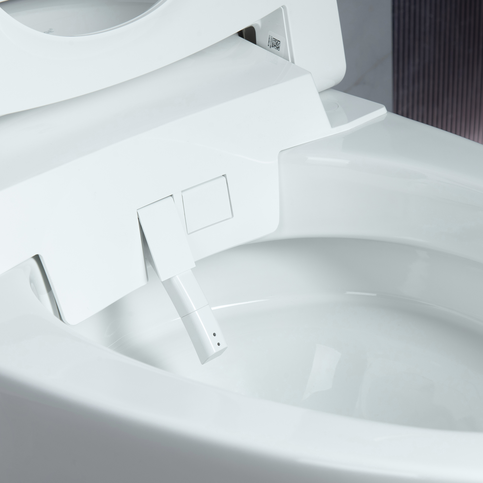  WOODBRIDGE EBT700 One Piece Elongated Smart Toilet Bidet, Auto Open & Close, Auto Flush, Foot Sensor Operation, Heated Seat with Integrated Multi Function Remote Control in White _14211