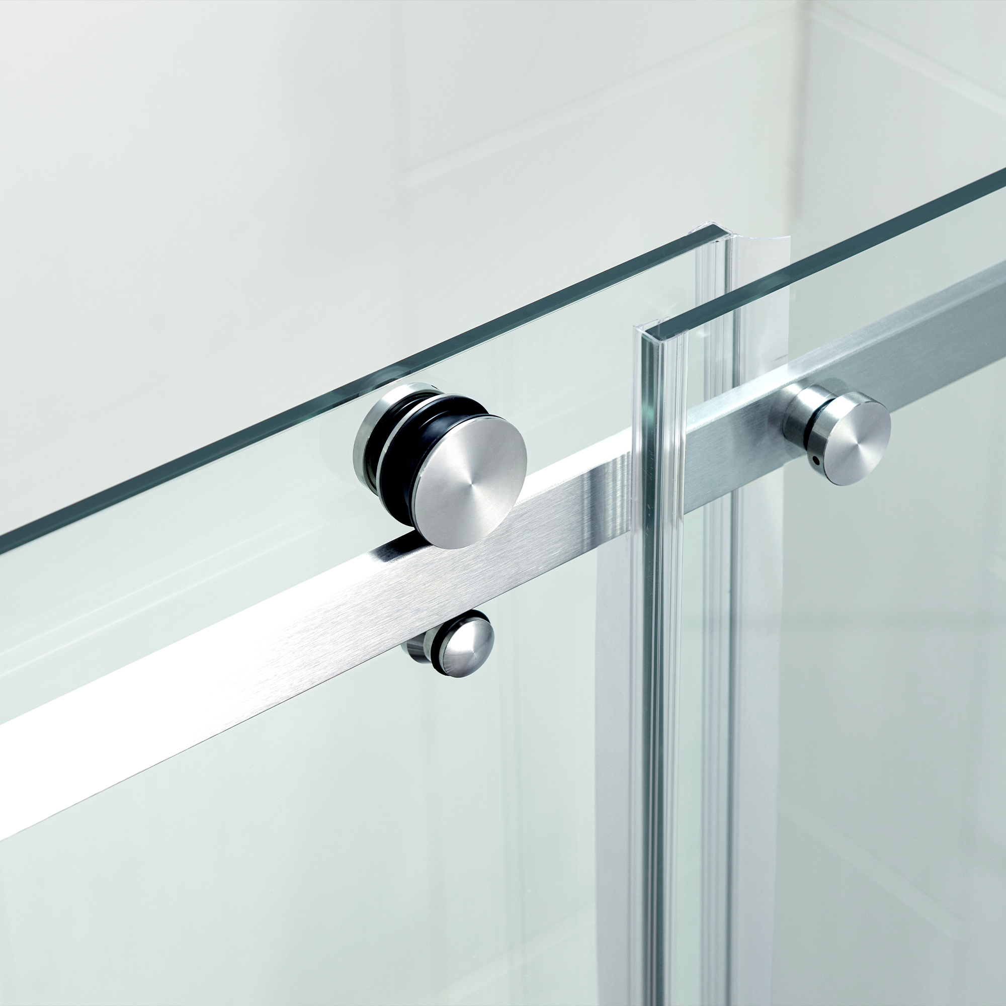  WOODBRIDGE Frameless Single Sliding Shower Doors in Polished Chrome Finish, 44-48