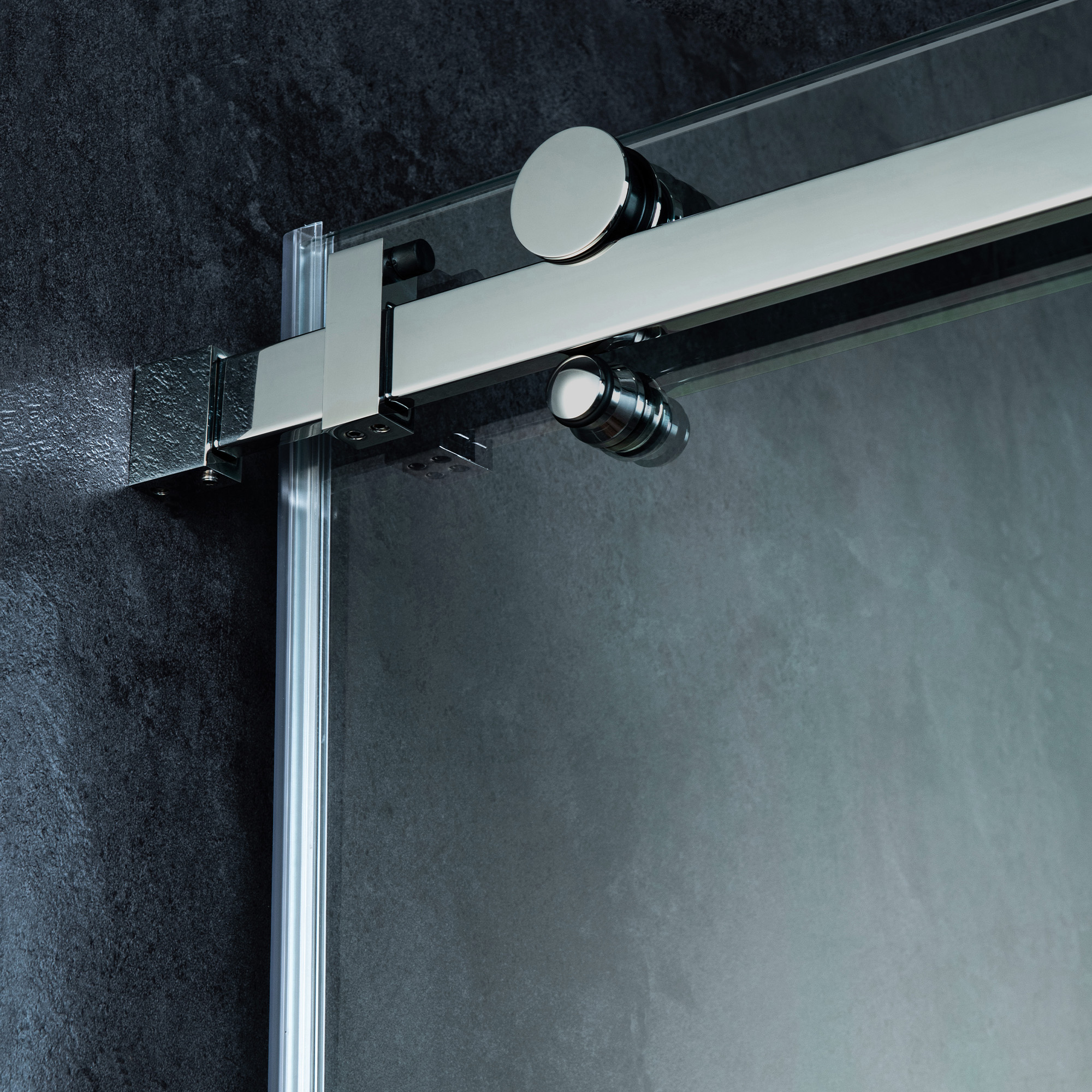  WOODBRIDGE Frameless Single Sliding Shower Doors in Brushed Nickel Finish, 56-60