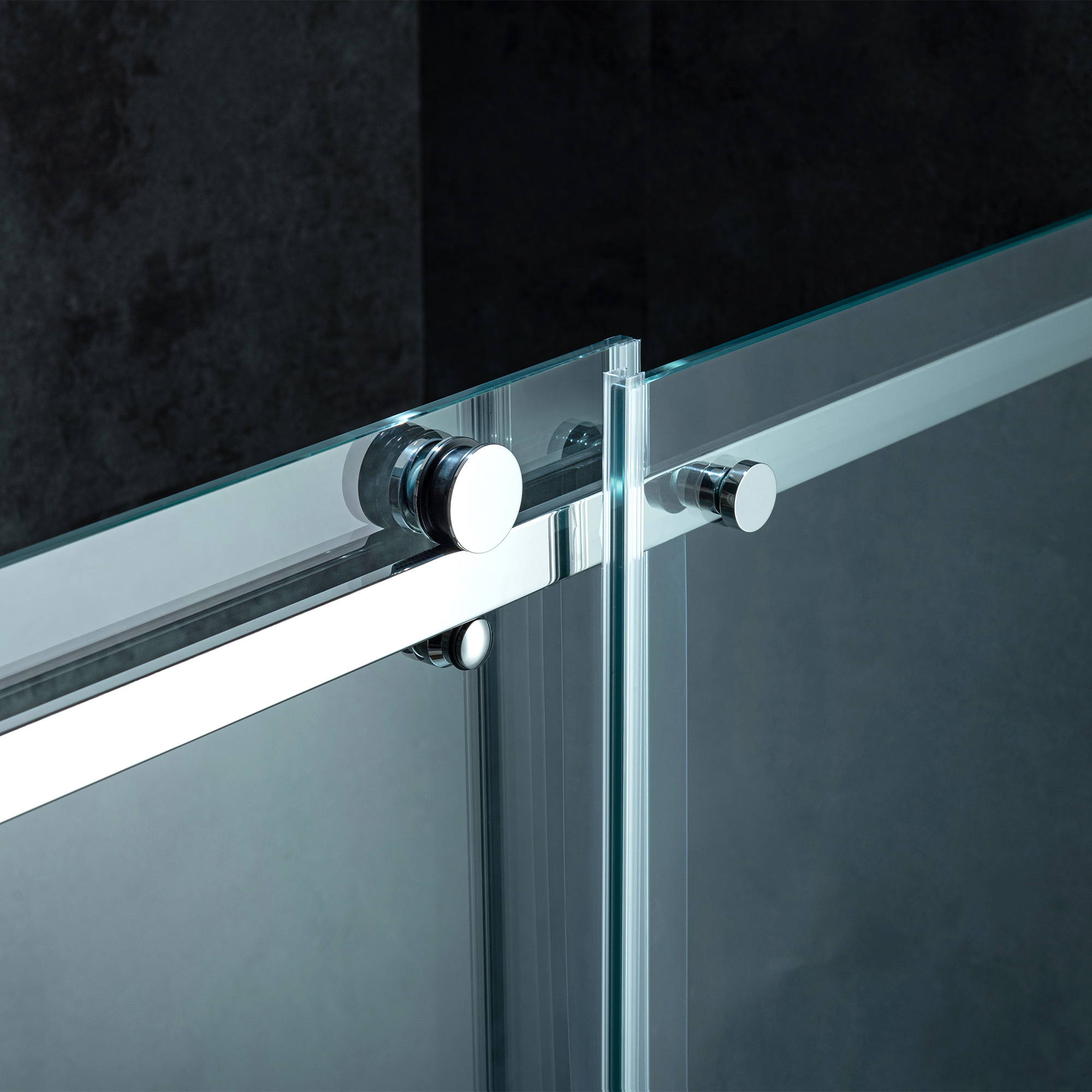  WOODBRIDGE Frameless Single Sliding Shower Doors in Polished Chrome Finish, 56-60