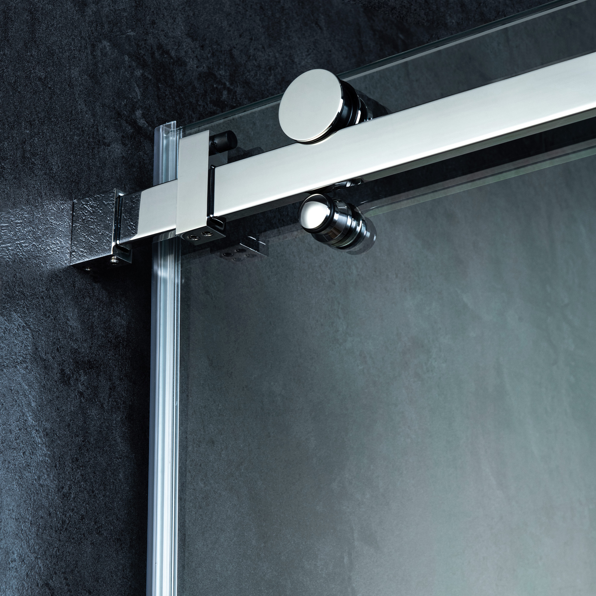  WOODBRIDGE Frameless Single Sliding Shower Doors in Polished Chrome Finish, 56-60