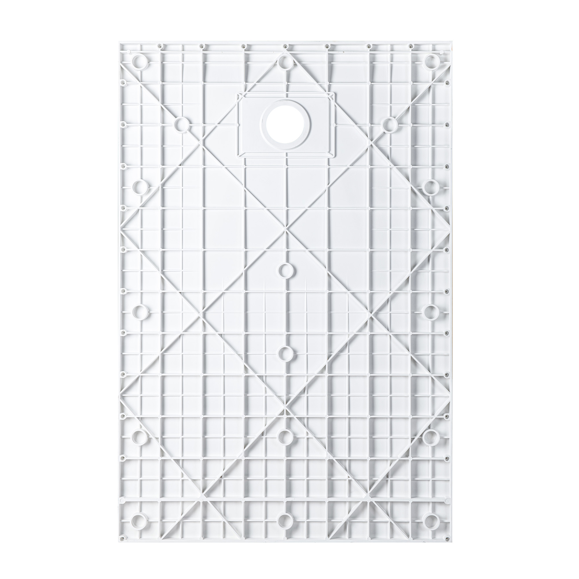  WOODBRIDGE 47.25 in L x 31.5 in W Zero Threshold End Drain Shower Base with Reversible Drain Placement, Matching Decorative Drain Plate and Tile Flange, Wheel Chair Access, Low Profile, Carrara White_20206