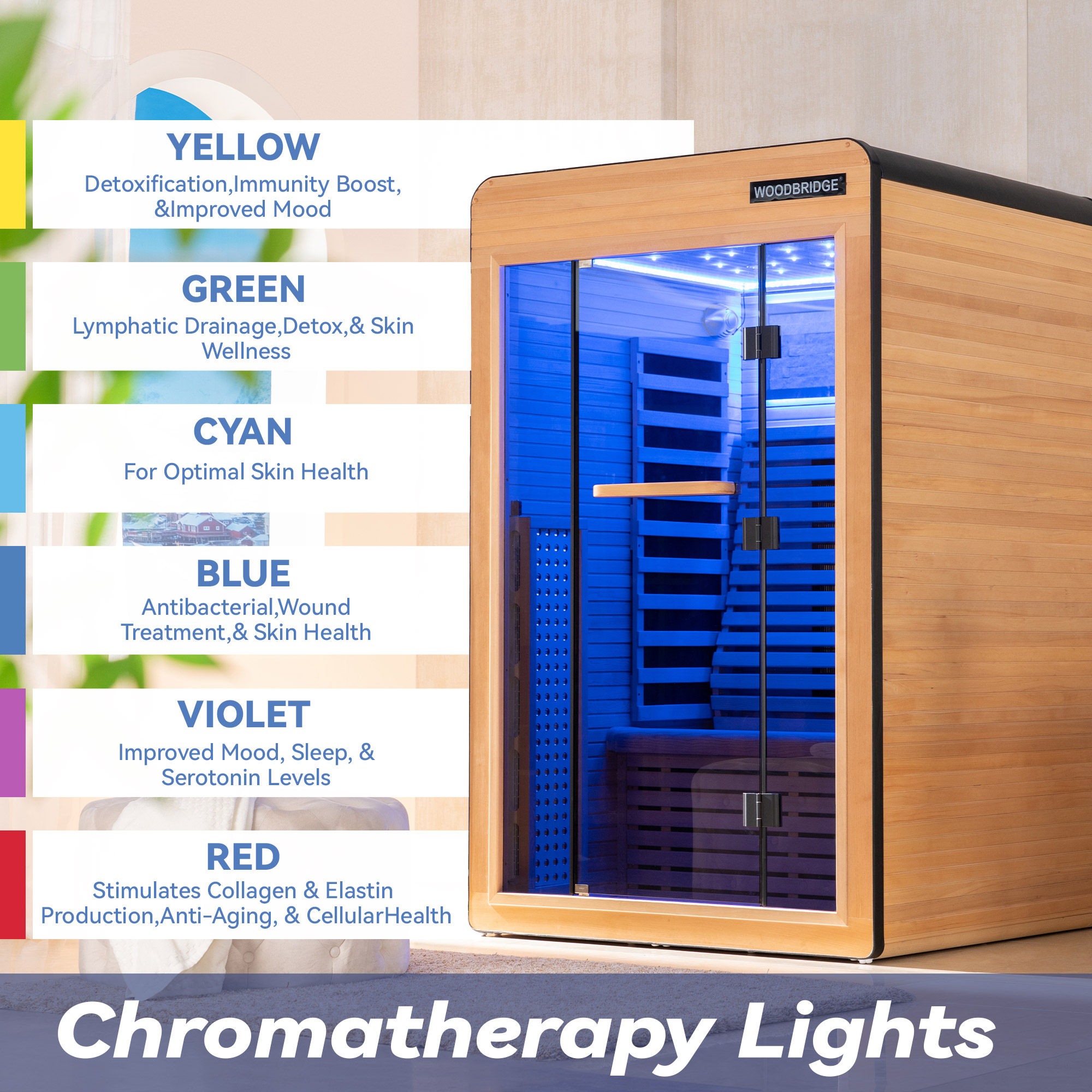  2 Person Canadian Hemlock Wood Infrared Sauna For Home With Touch-Tone Keypad, Led Color Therapy Light, Tempered Glass Door And A Top Vent_20980