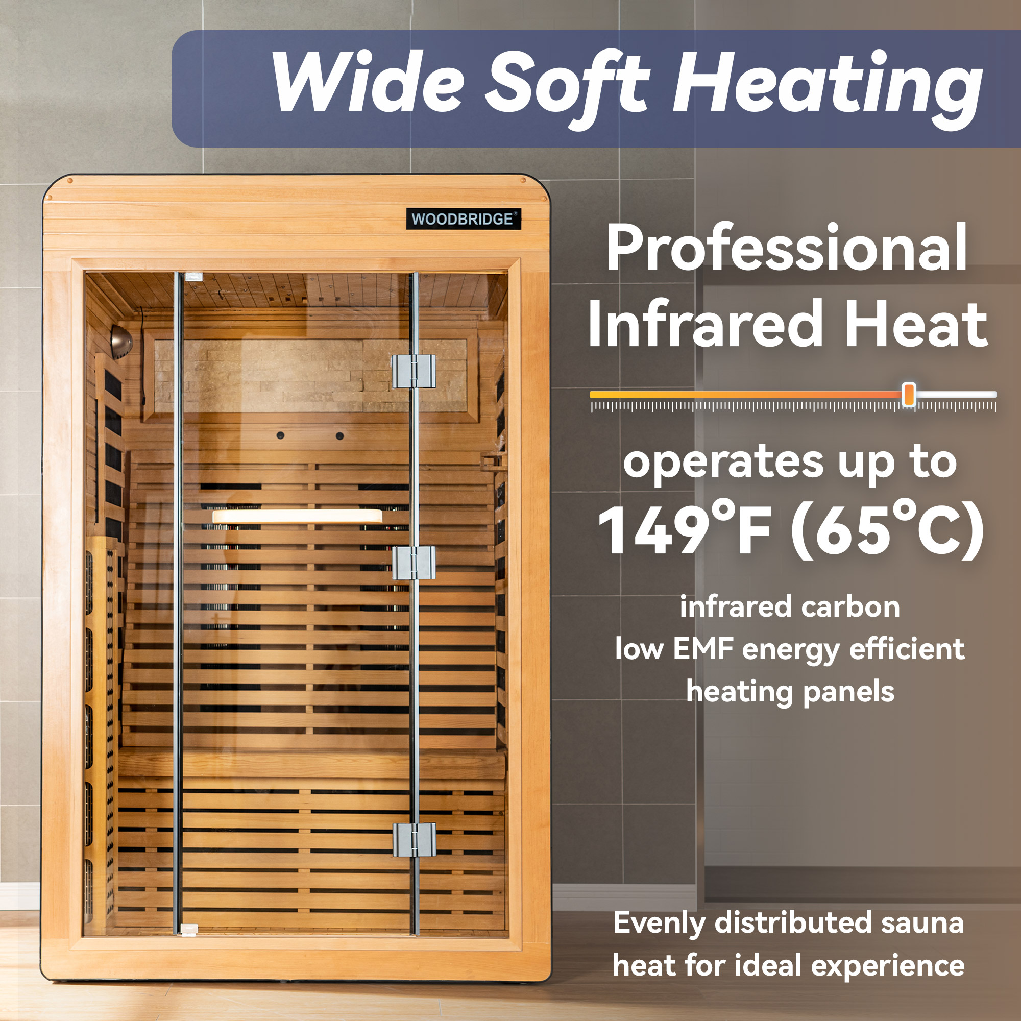  2 Person Canadian Hemlock Wood Infrared Sauna For Home With Touch-Tone Keypad, Led Color Therapy Light, Tempered Glass Door And A Top Vent_20982